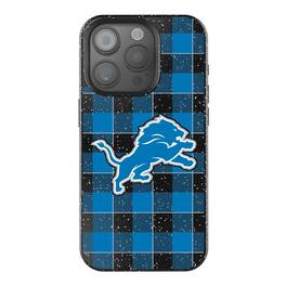 Keyscaper - NFL - Detroit Lions Plaid Bling iPhone Case - 15 - Black