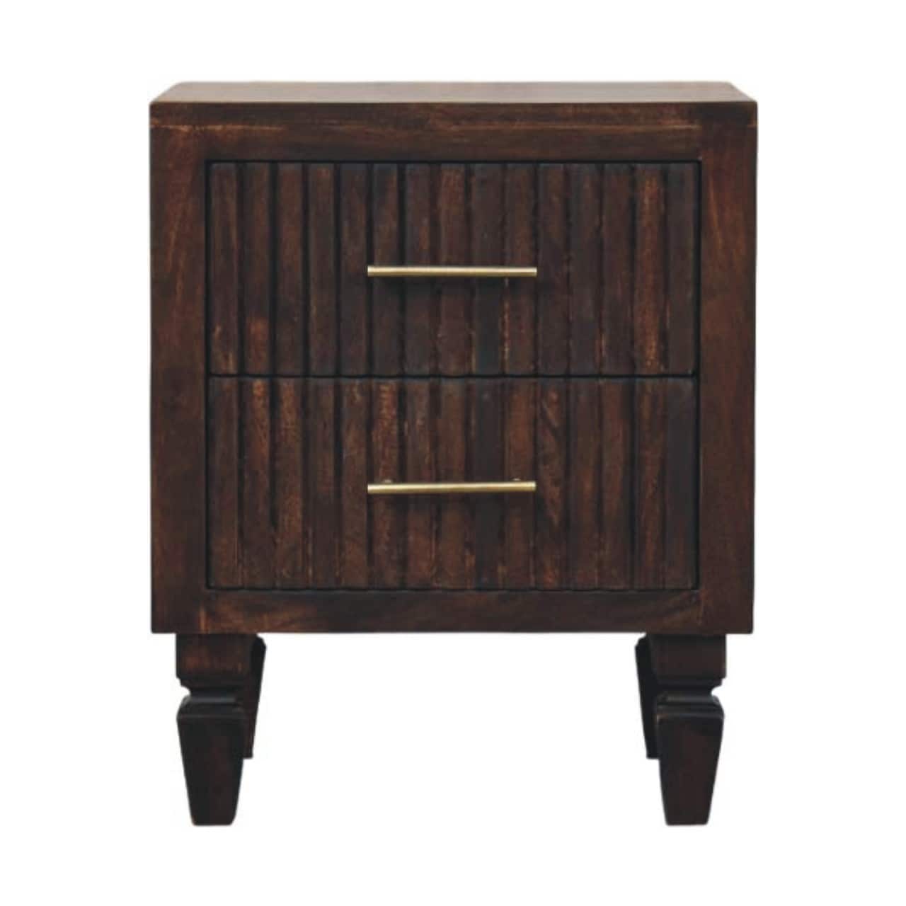 Artisan Furniture - Solid Wood Belmont 2 Drawer Nightstand - Brown