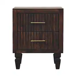 Artisan Furniture - Solid Wood Belmont 2 Drawer Nightstand - Brown