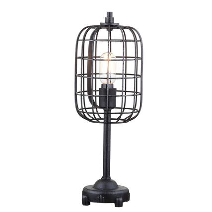 Front. Jonathan Y - Odette 20" Industrial Metal Table Lamp, Black/Silver - Black/Silver.
