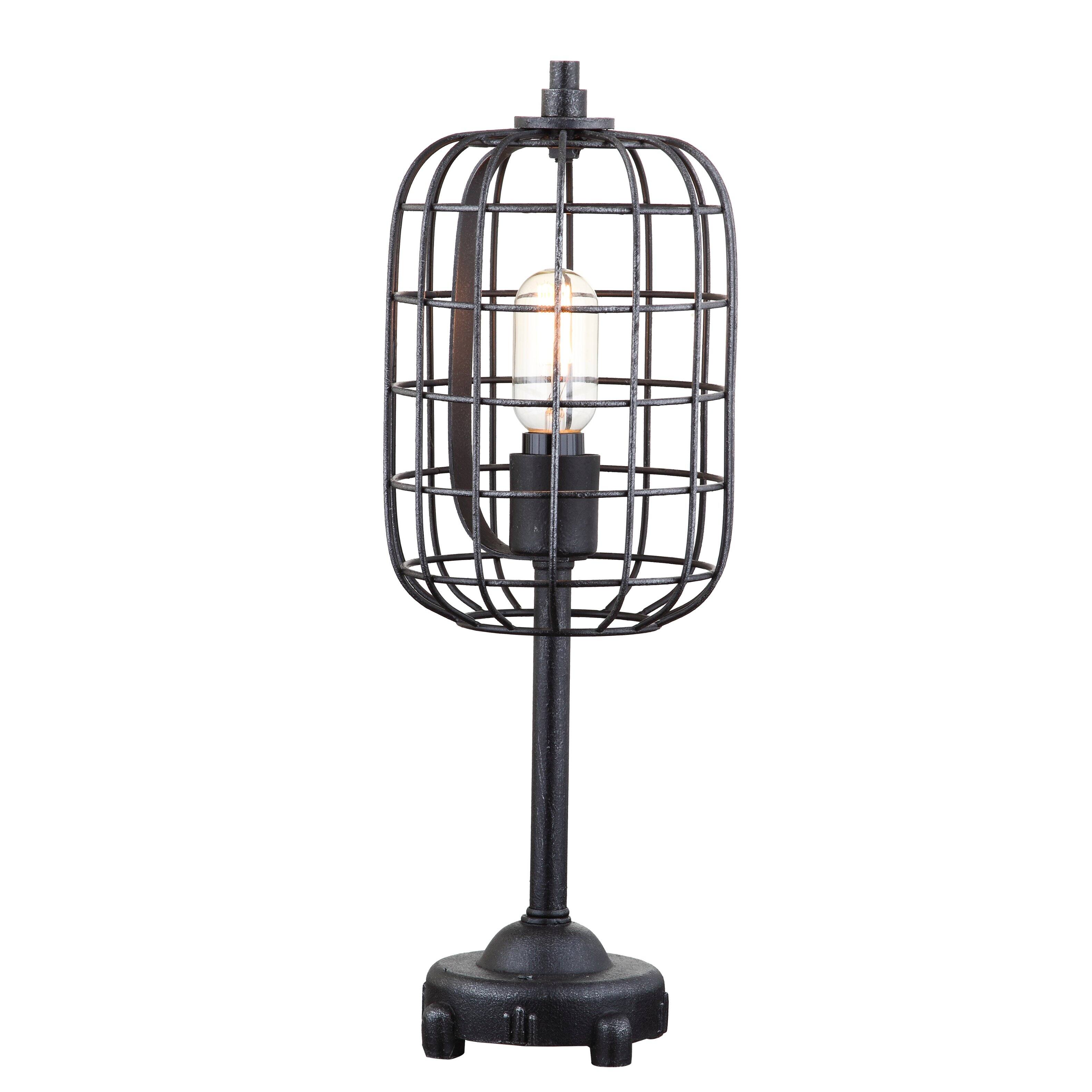 Front. Jonathan Y - Odette 20" Industrial Metal Table Lamp, Black/Silver - Black/Silver.