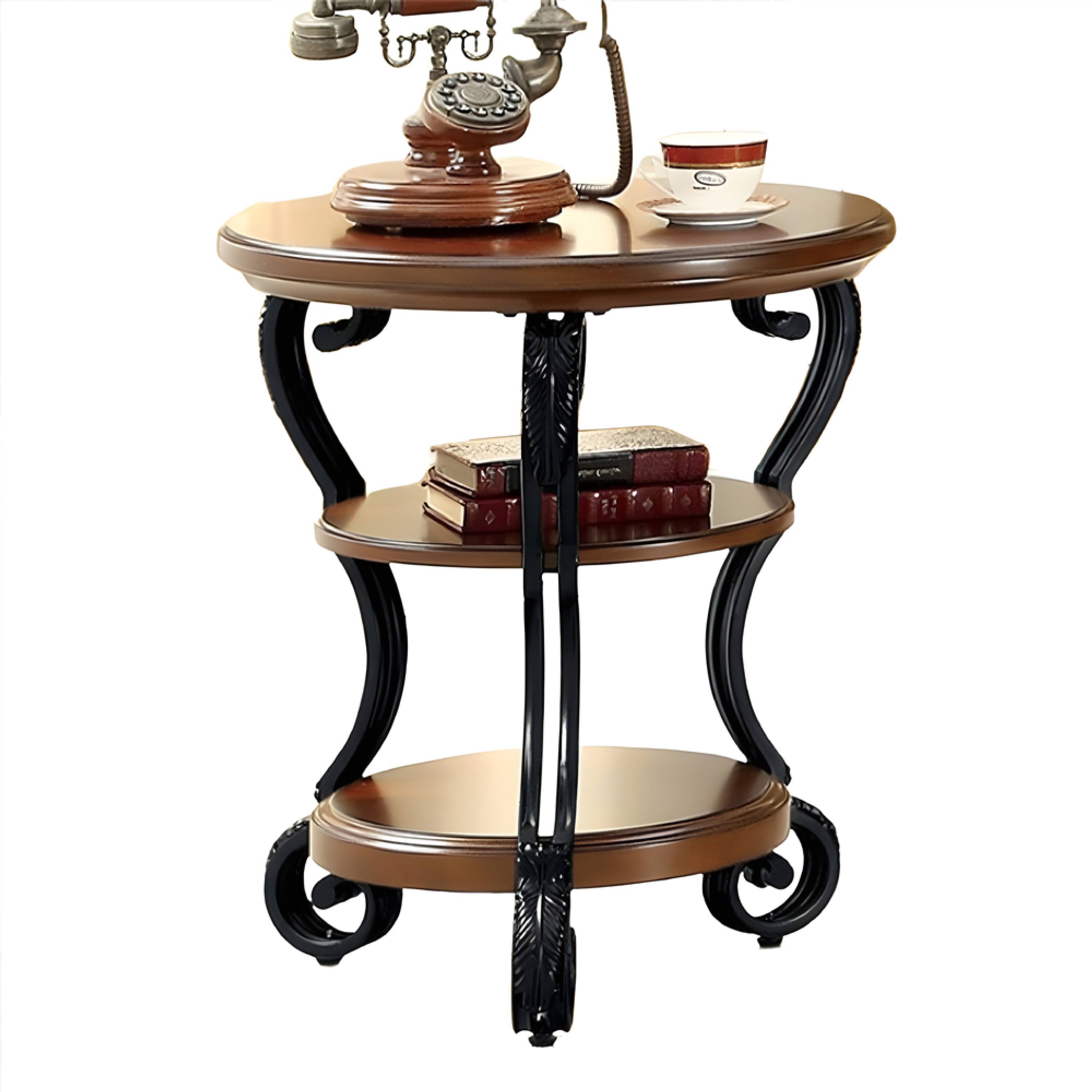 Alt View 1. Manhattan Lane - May Transitional Style Side Table - Brown Cherry.