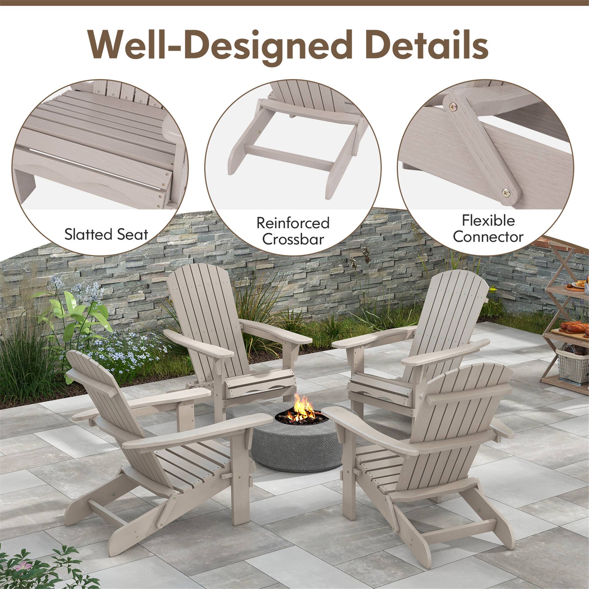 Well-Designed Details
Slatted Seat
Reinforced Crossbar
Flexible Connector