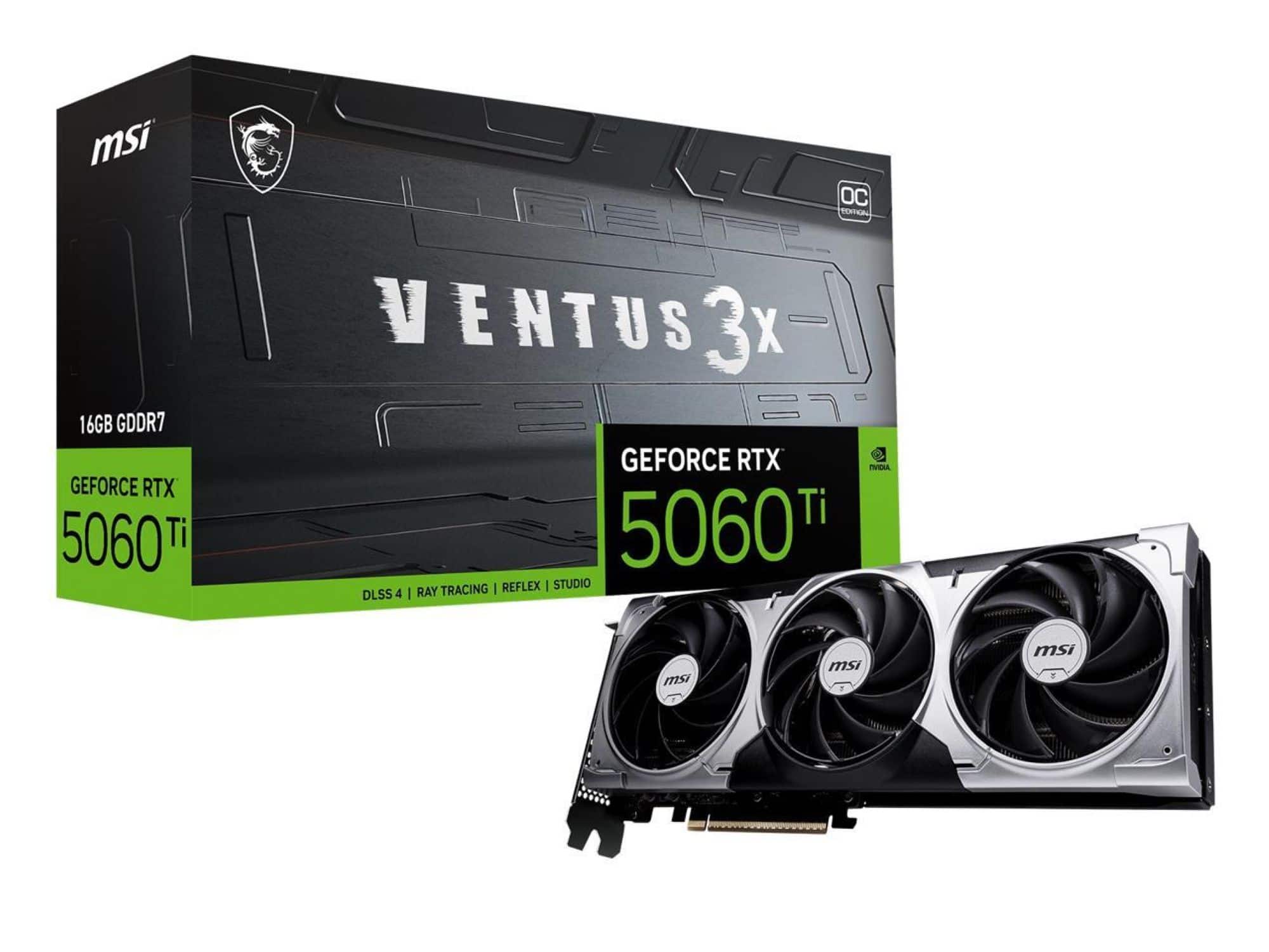 MSI NVIDIA GeForce RTX 5060 Ti 16G VENTUS 3X OC 16GB GDDR7 PCI
