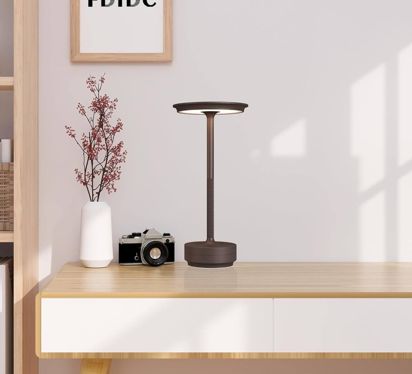 Alt View 1. FINEAK - 2-Pack Cordless Rechargeable LED Table Lamps for Indoor/Outdoor - Rust.