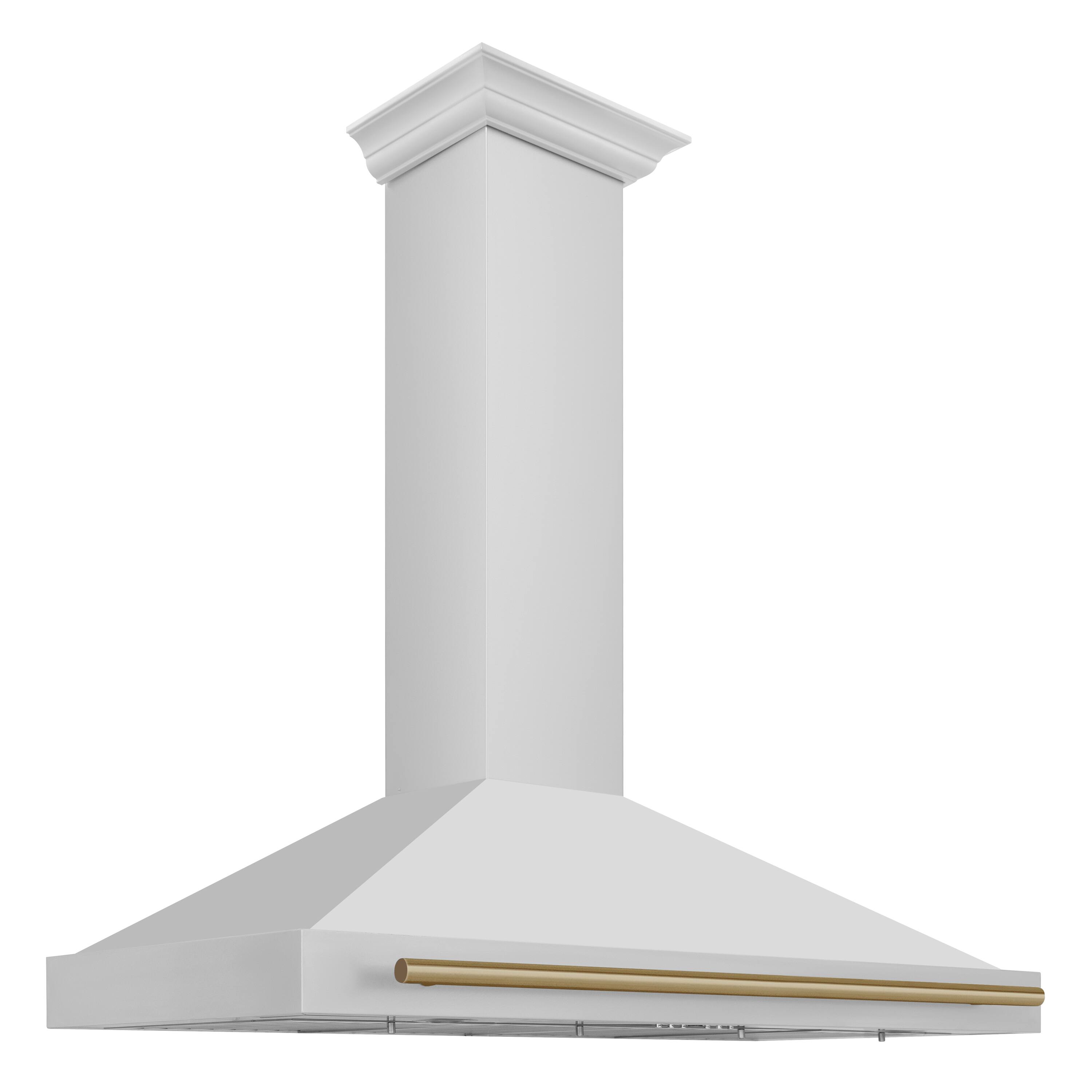 Back. ZLINE - ZLINE 48 in. Autograph Edition Convertible Stainless Steel Range Hood with Stainless Steel Shell and Champagne Accents - Stainless steel.