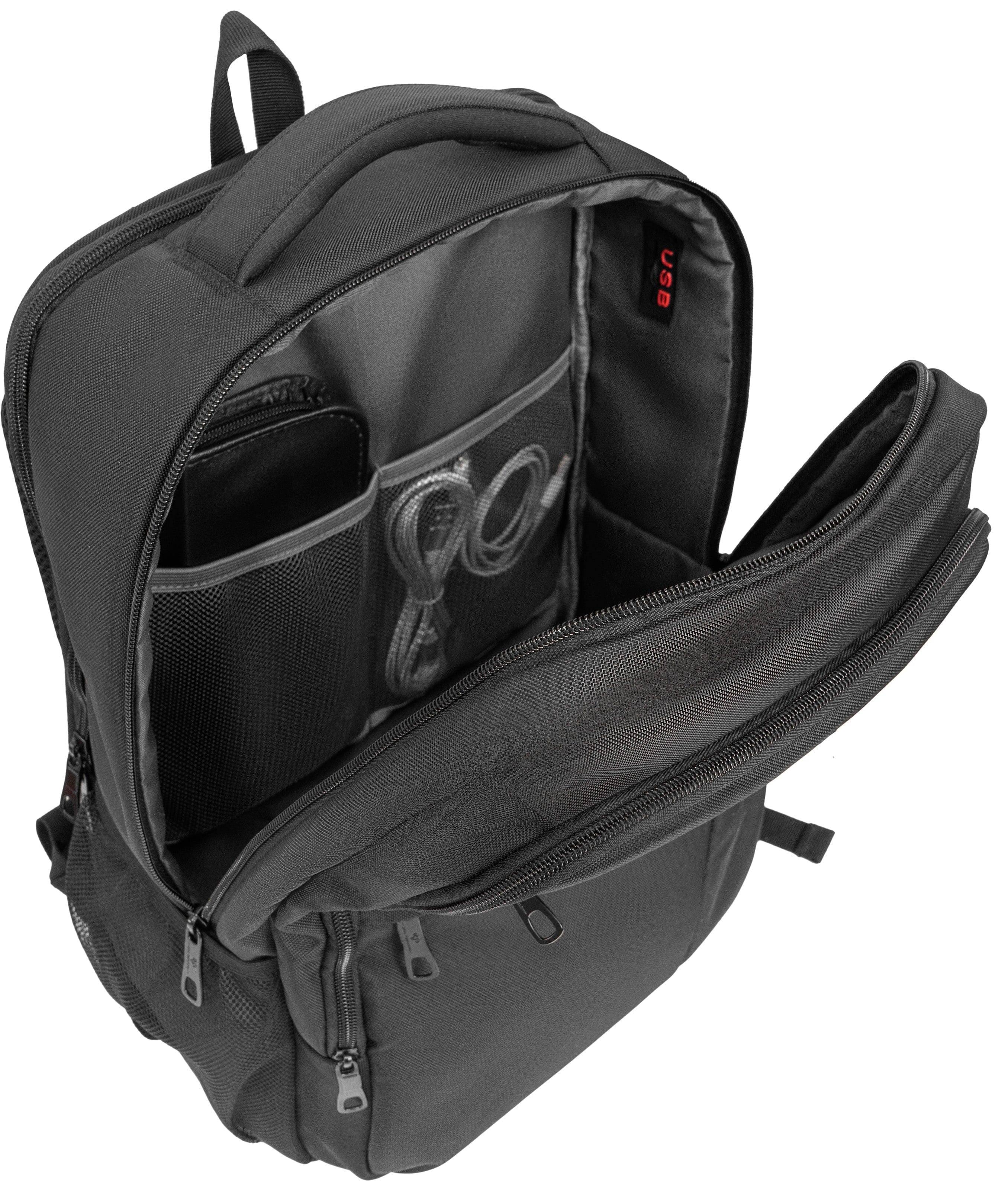 Left. Jack Abrahams - Jack Abrahams The Hamilton Nylon Workbook Backpack 26L - Black - Black.