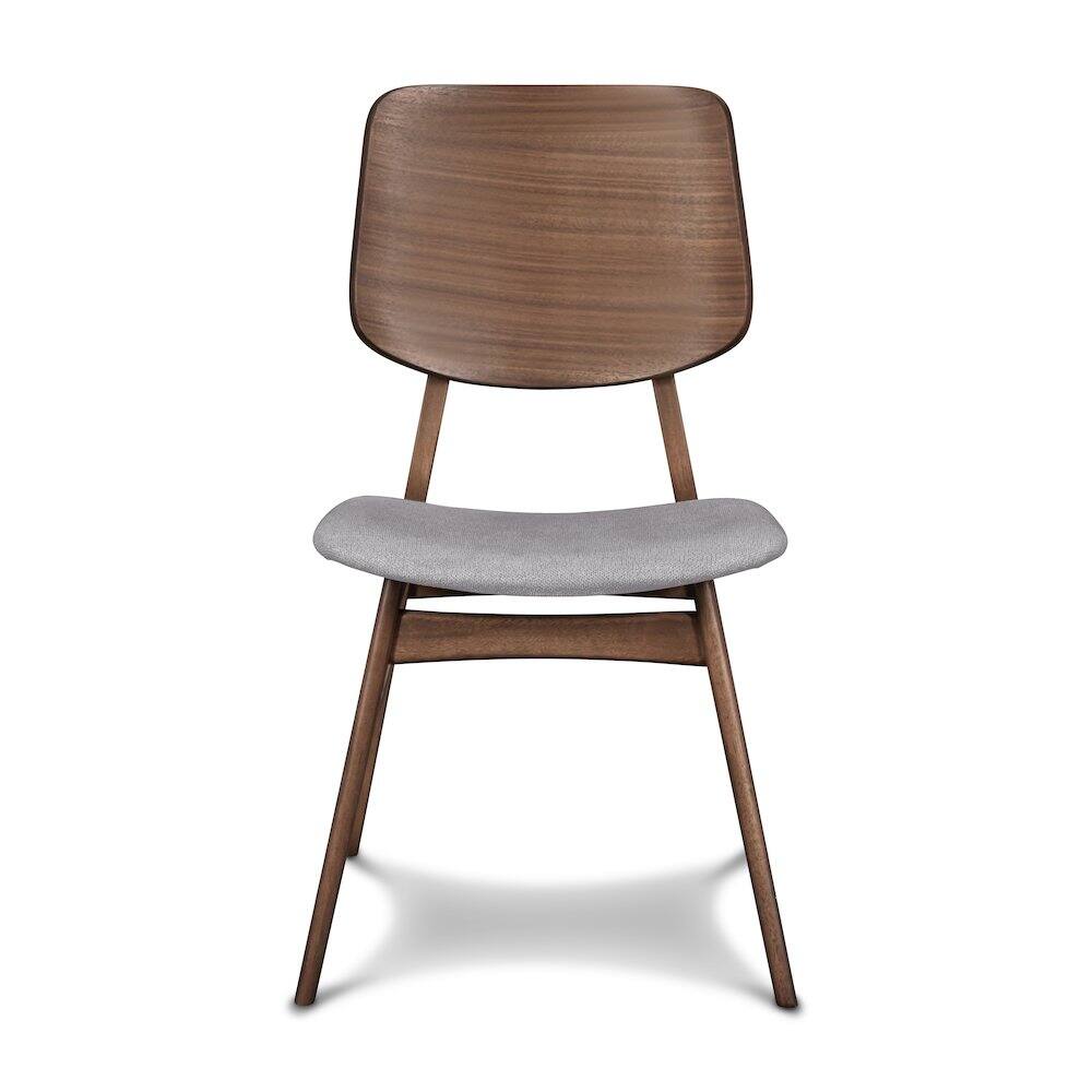 Alt View 1. New Classic Furniture - Oscar Wood Dining Chair in Walnut/Dark Gray (Set of 6) - Grey.