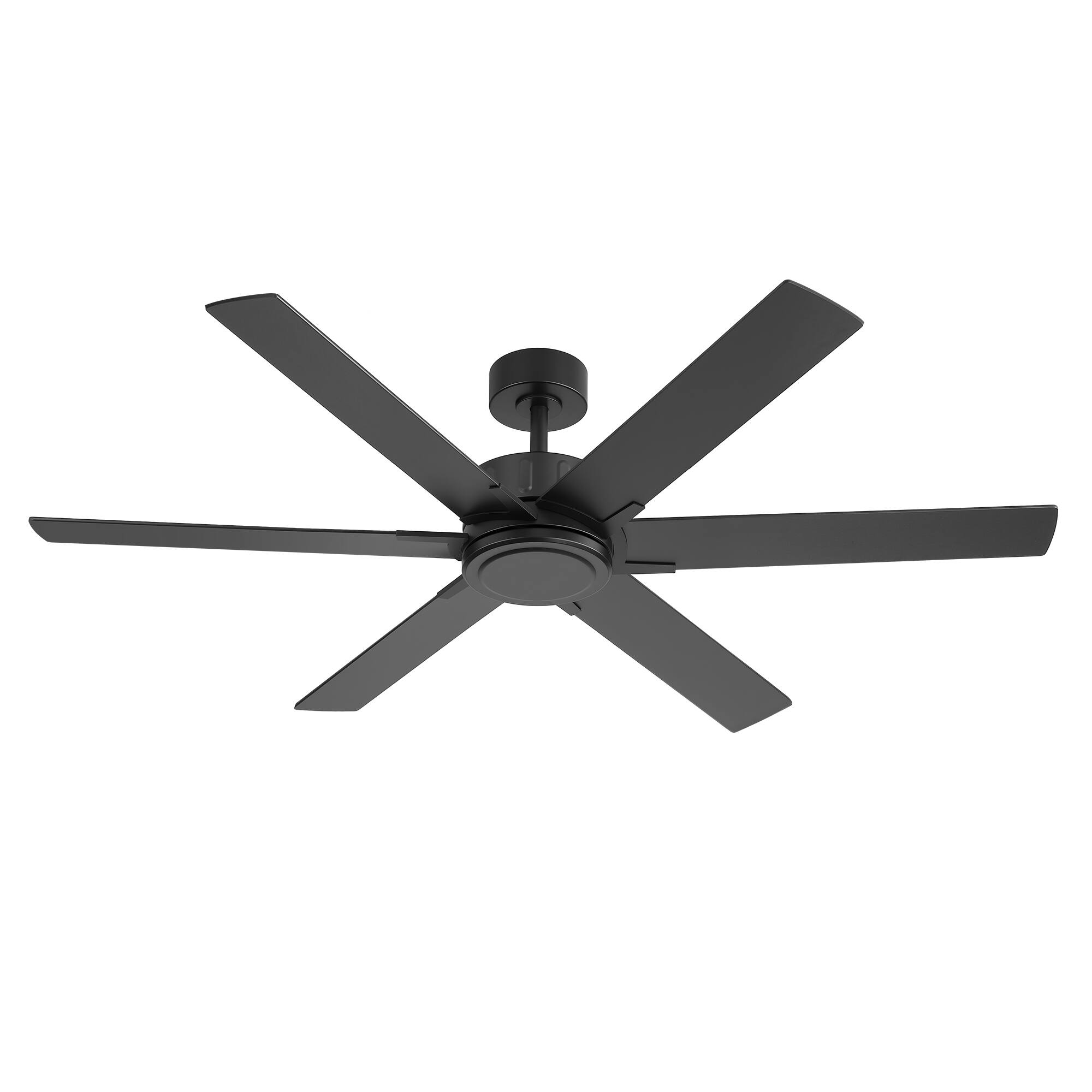 Alt View 10. Breezary - 60-Inch Modern Versatile Ceiling Fan with 6 Plywood Blades, DC Motor, 6-Speed Remote, Timer, Downrod Mount - 60-Inch Black and Walnut.