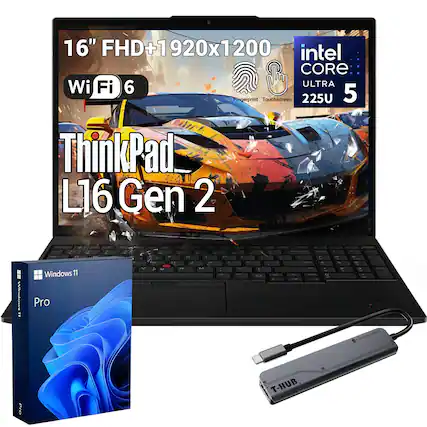 16" FHD+1 1920x1200 Intel Core Ultra 5 225U Wi-Fi 6 ThinkPad L16 Gen 2
Windows 11 Pro
T-HUB