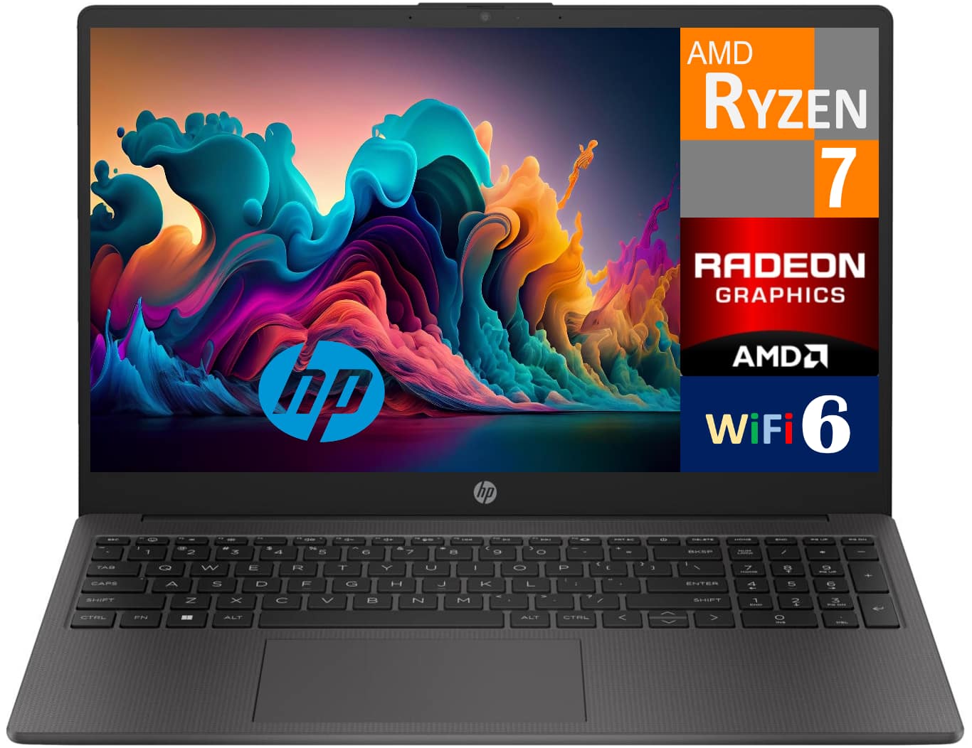 HP - 255 A82ZVUA#ABA Laptop, Ryzen 7 7730U, 16GB, 512GB SSD, 15.6 FHD (1920x1080), Win 11 Pro - Dark Ash Silver
