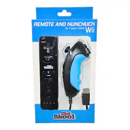 Old Skool - Remote and Nunchuck for Wii and Wii U - Black