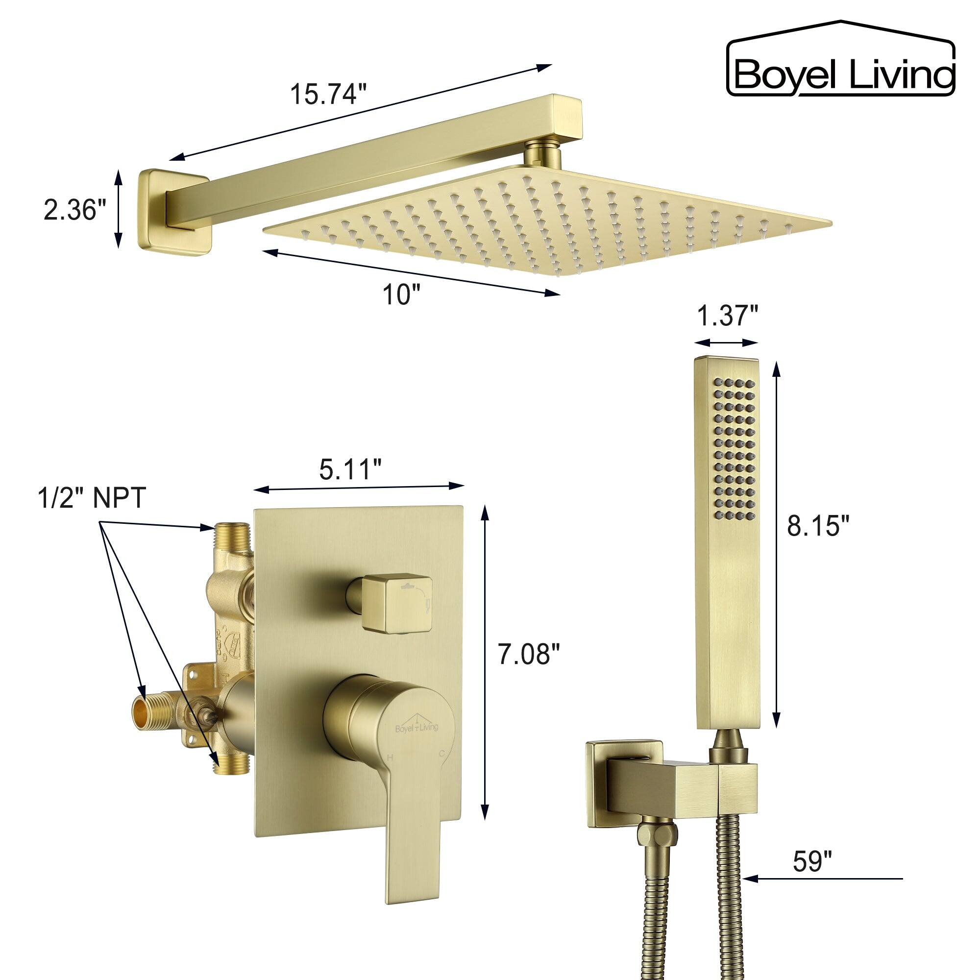 Boyel Living 15.74" 2.36" 10" 1.37" 1/2" NPT 5.11" 8.15" 7.08" 59"