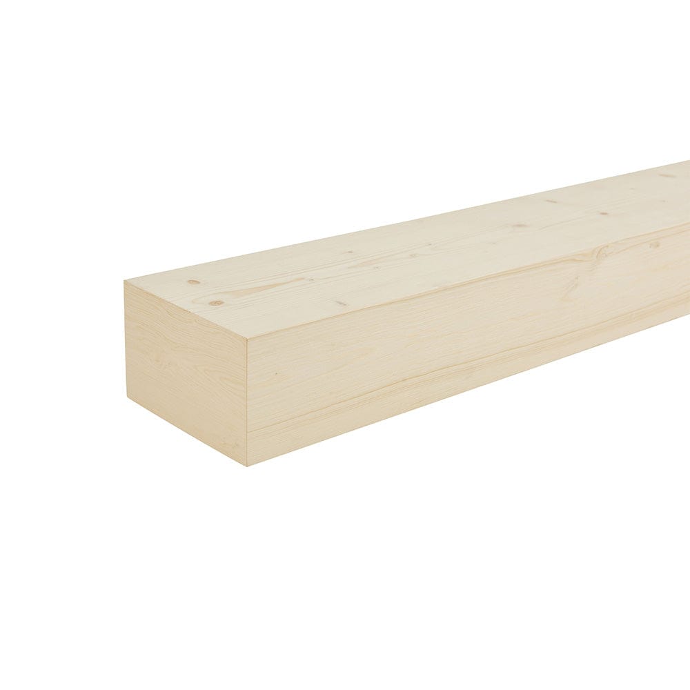 Left. Touchstone Home Products - Fireplace Mantel Shelf , 72" x 8" x 4.75", Solid Pine Wood Mantel for Over Fireplace - Unfinished.