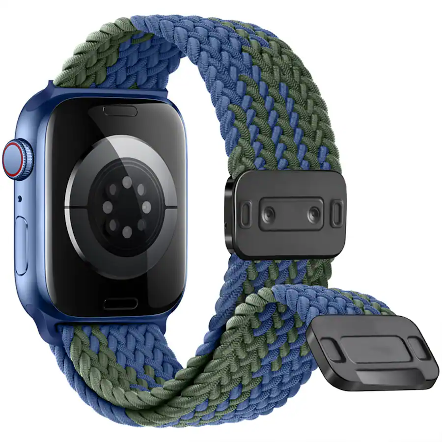 Apple Loop Band Waloo Braided Nylon Magnetic Loop Band For Apple Watch Blue/Green ...