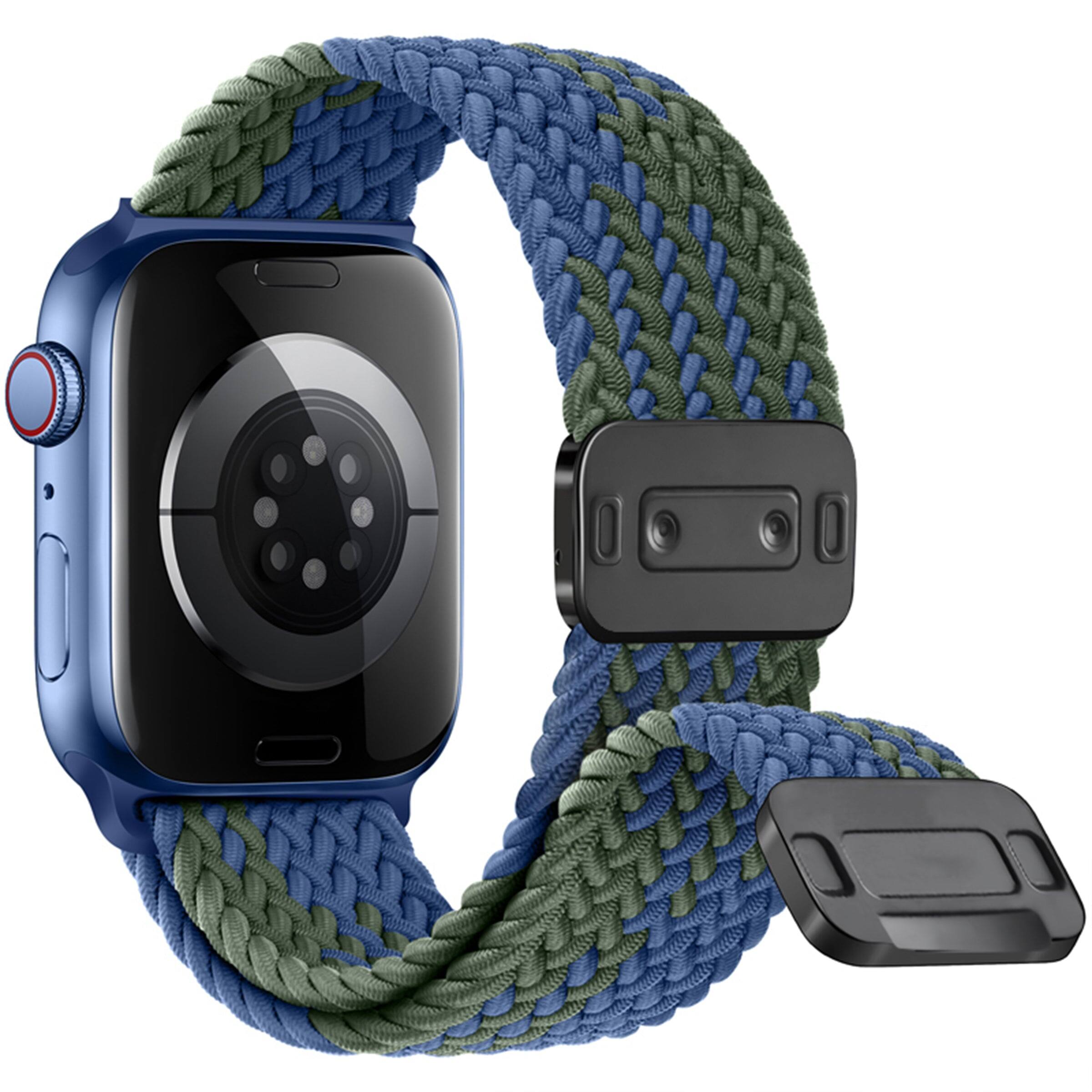 Waloo Braided Nylon Magnetic Loop Band For Apple Watch Blue/Green ...