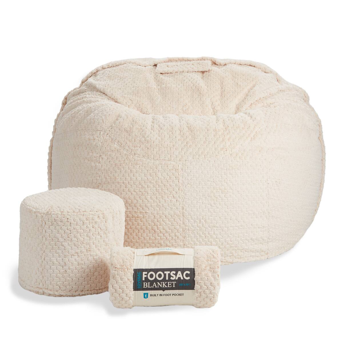 Lovesac - Supersac Bundle - Macadamia Scalloped Phur - Front_Zoom