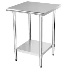 KLEENSTEEL - 24" x 24" NSF Stainless Steel Worktable Adjustable Undershelf for Kitchen & BBQ