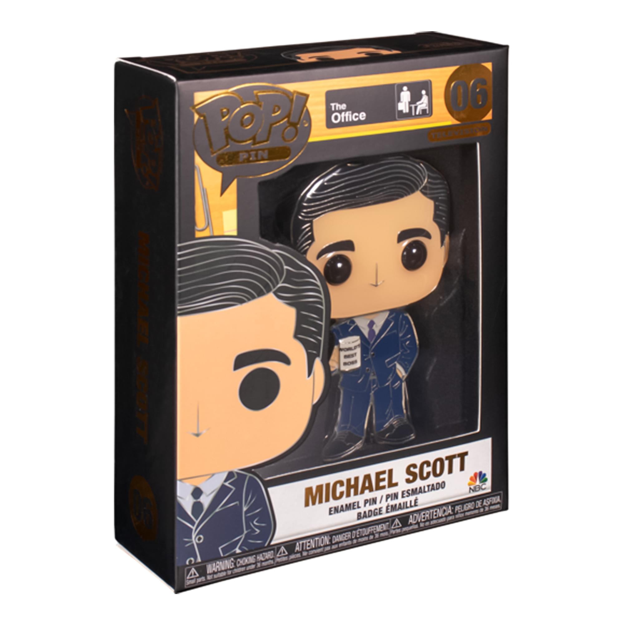 The Office  
06  
MICHAEL SCOTT  
ENAMEL PIN / PIN ESMALTADO  
BADGE / PIN EMAILLÉ  
ADVERTENCIA: PELIGRO DE ASFIXIA  
ATTENTION: DANGER DE CHOKING HAZARD  
ADVERTENCIA: RISQUE DE CHOKING