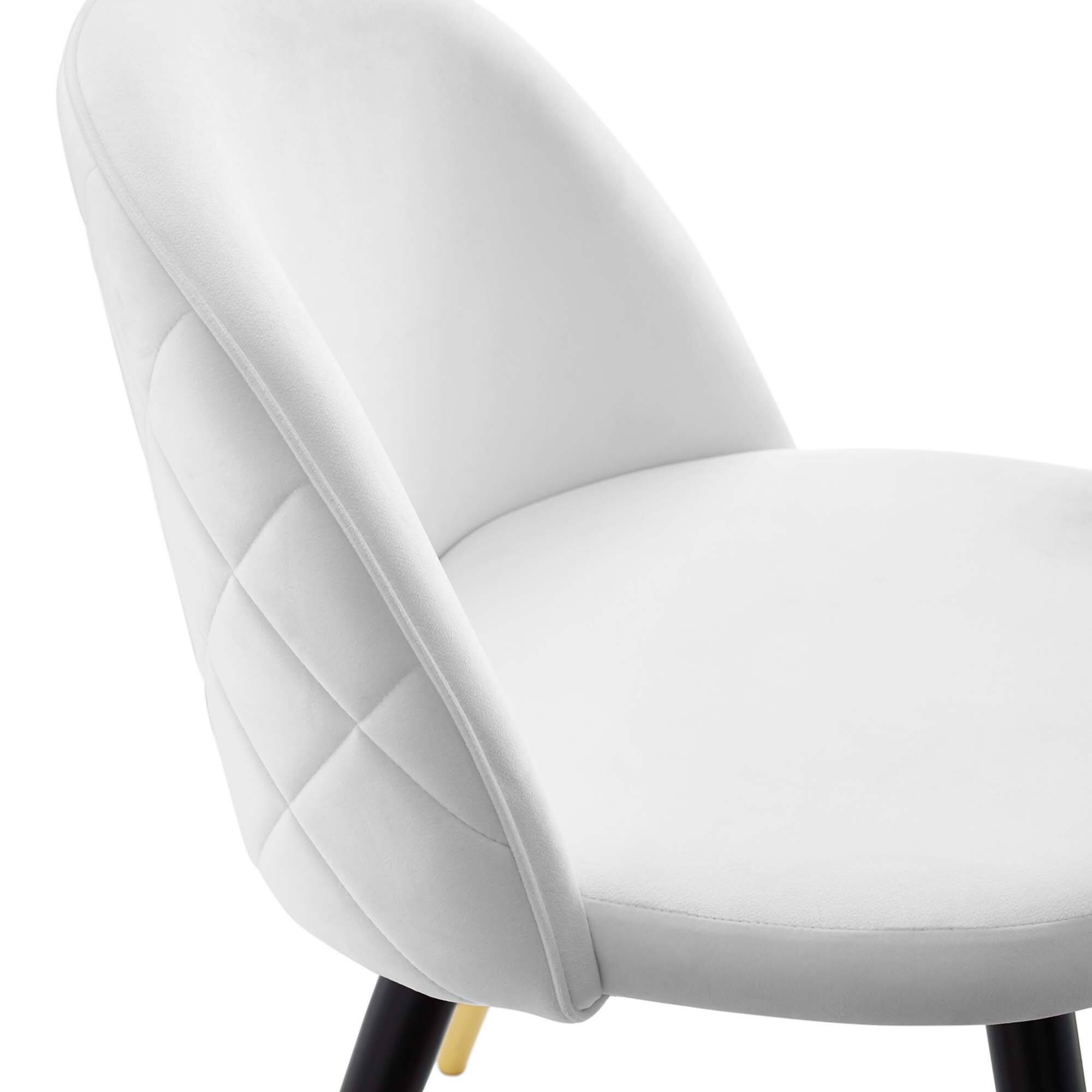 Alt View 5. Modway - Cordial Performance Velvet Dining Chairs Set of 2 by Modway - White.