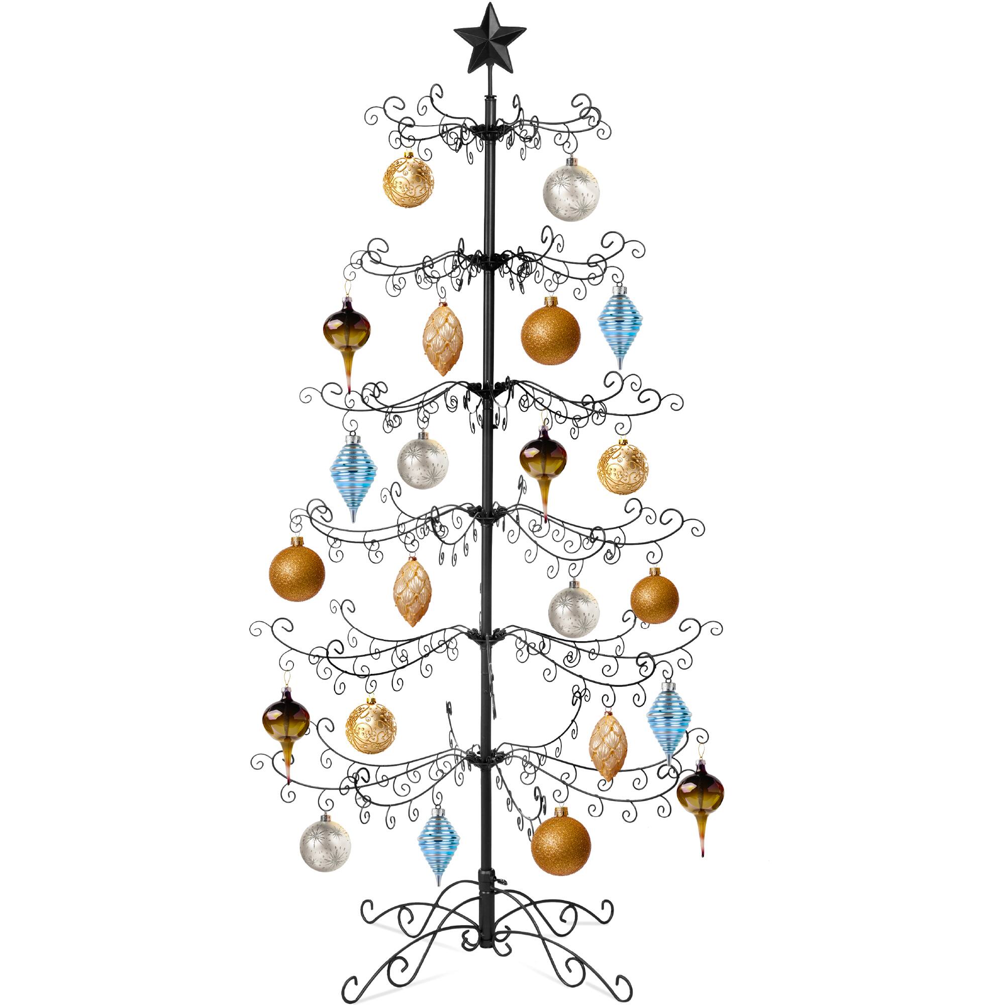 Best Choice Products - 6ft Wrought Iron Ornament Display Christmas Tree w/ Easy Assembly, Stand - Black