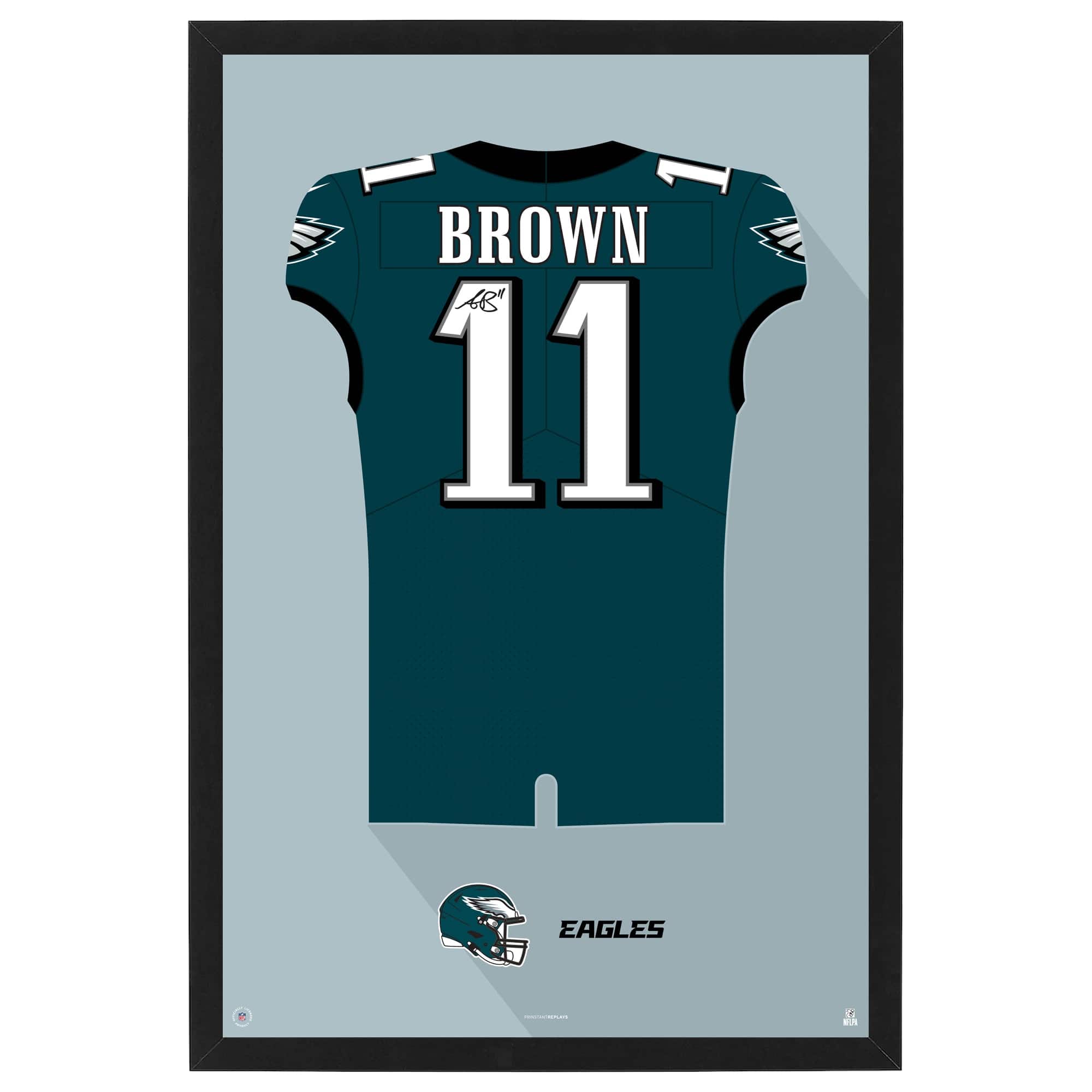 Sporticulture - A.J. Brown Philadelphia Eagles 14" x 20" Framed Jersey Print - Green