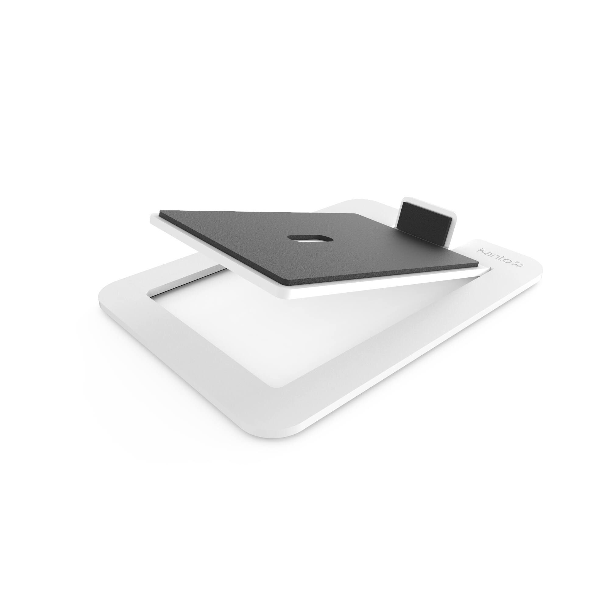 Left. Kanto - Angled Desktop Speaker Stands for Large Speakers, Pair - White.