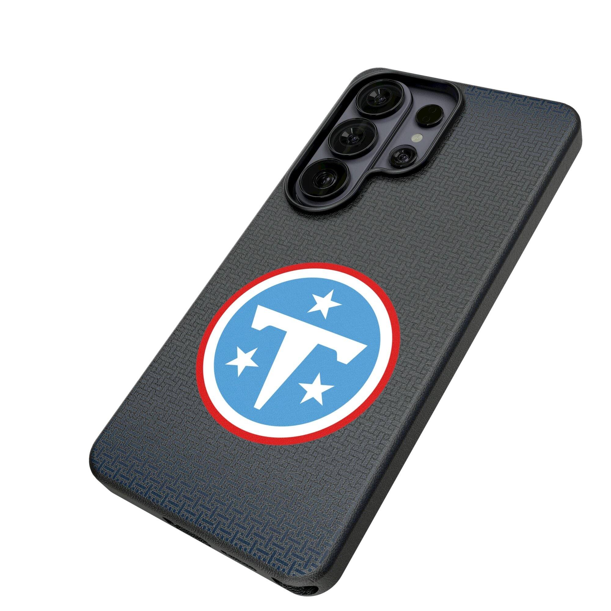 Alt View 1. Keyscaper - Tennessee Titans Linen Galaxy Magnetic Bump Case - S25 Ultra - Black.