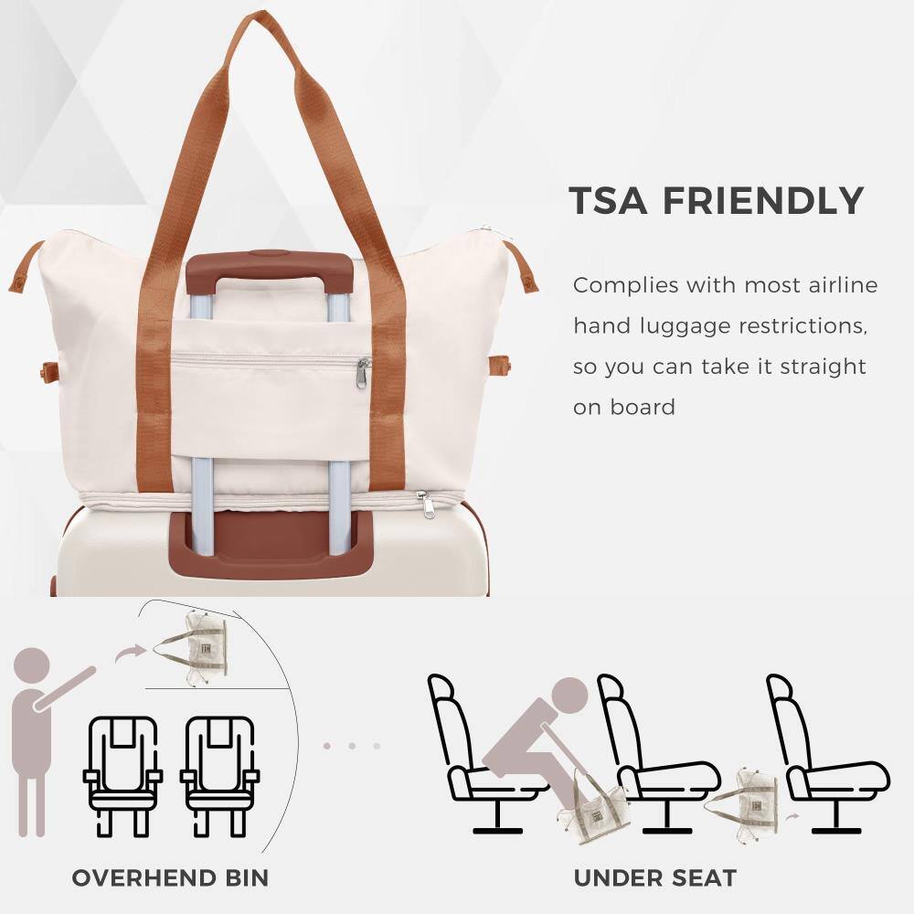 TSA FRIENDLY  
Complies with most airline hand luggage restrictions, so you can take it straight on board  

OVERHEAD BIN  
UNDER SEAT