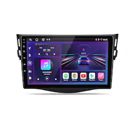Junsun - 6+128GB 8Core carplay Android15 9" Car Stereo Radio GPS Navi WIFI SWC DSP RDS BT FM For Toyota RAV4 2007-2011 - Black