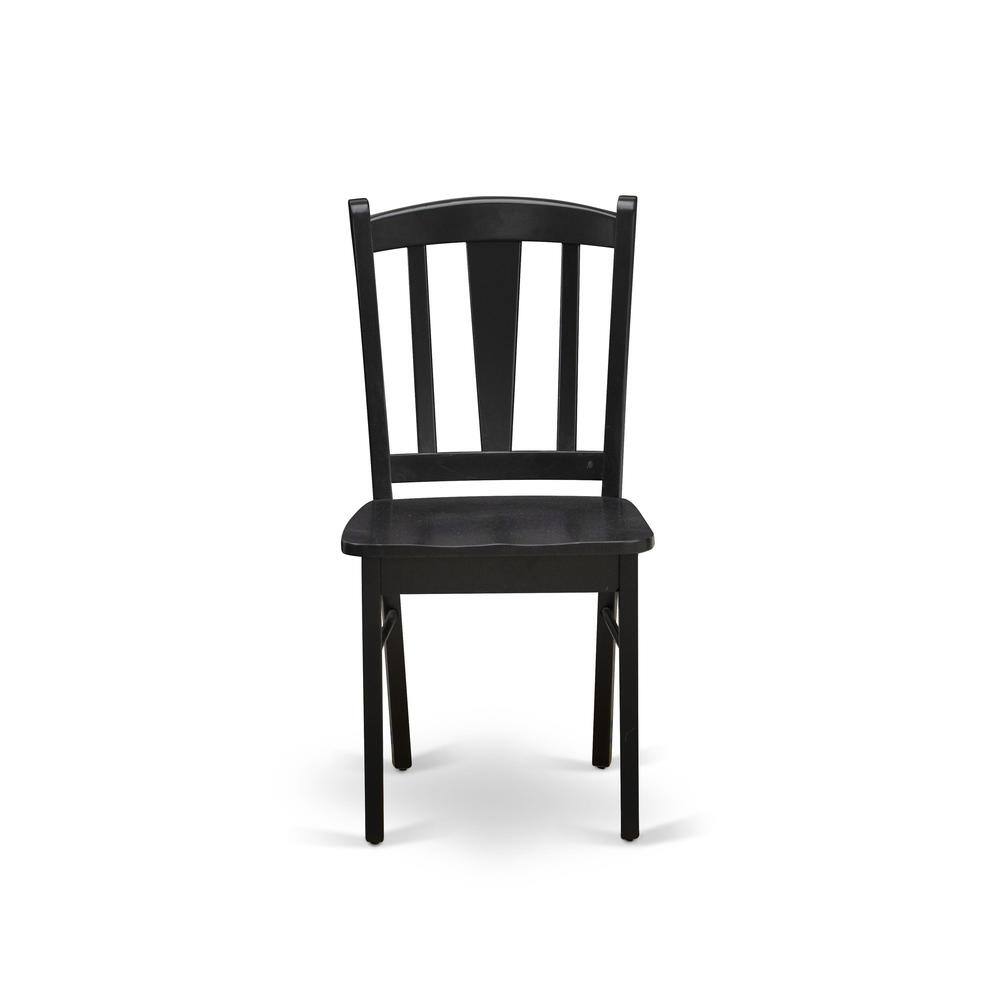 Alt View 1. East West Furniture - Dublin Chair with Wood Seat in Black Finish - Set of 2 - Black.