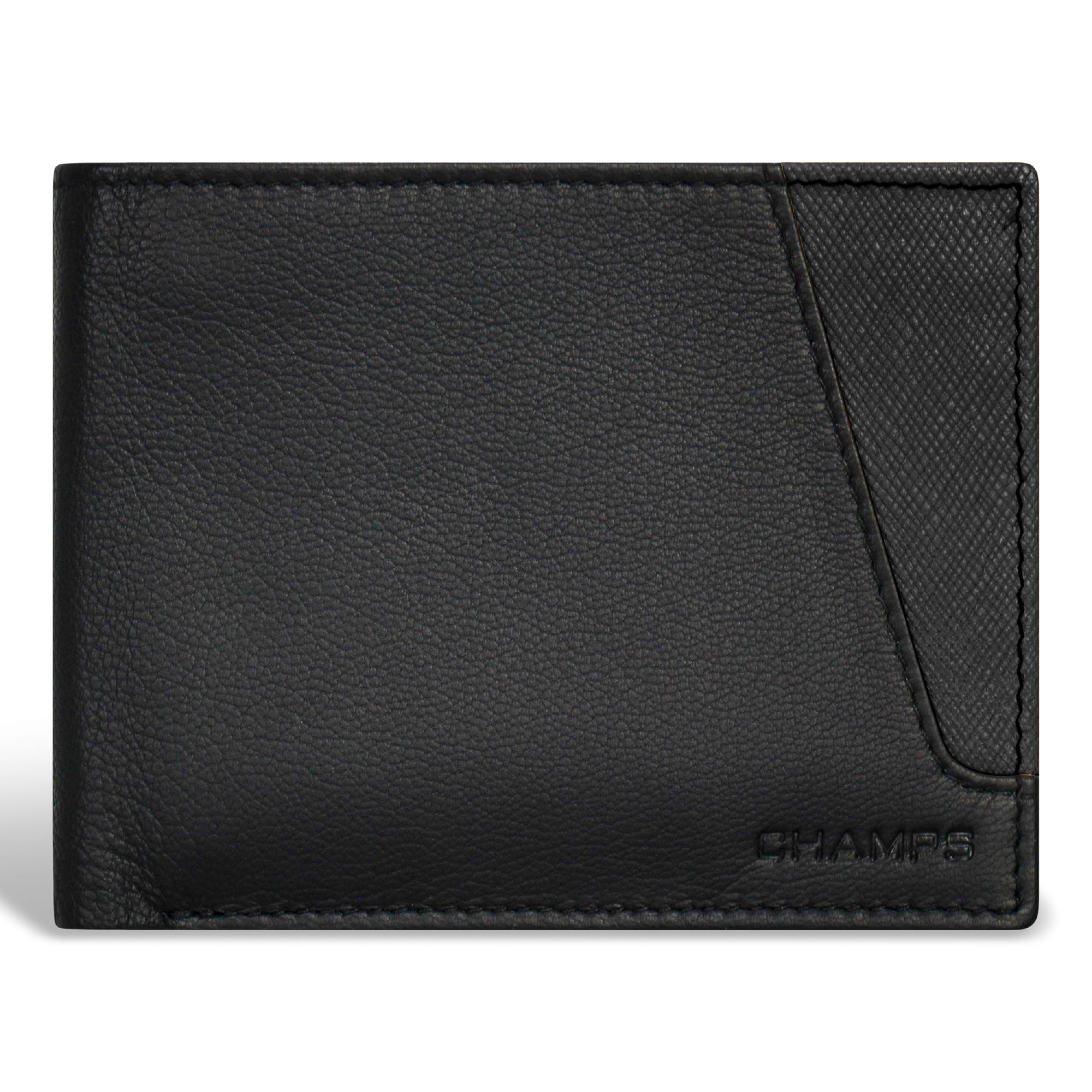 Champs - Iconic Collection Leather Center Wing Wallet - BlackBlack