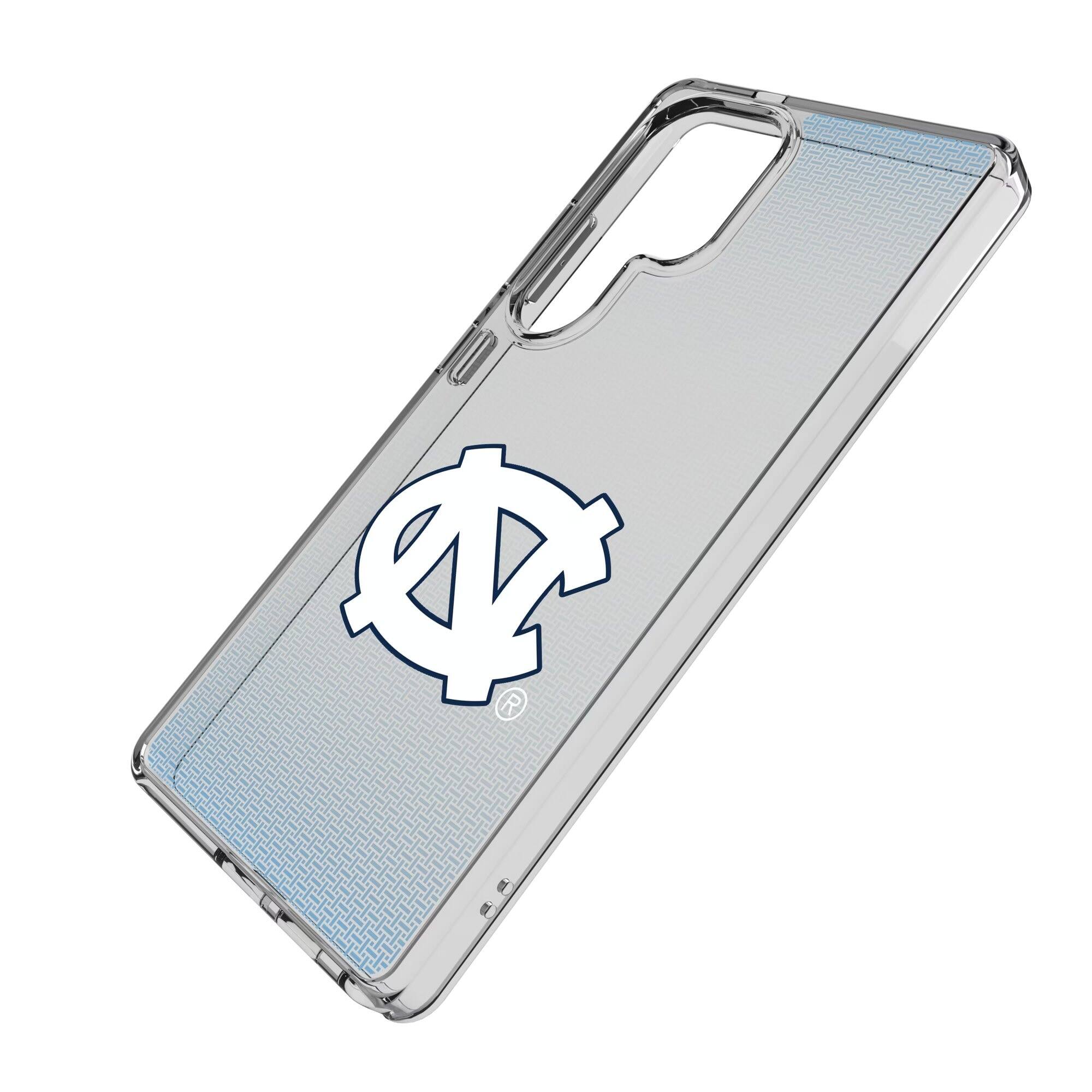 Alt View 1. Keyscaper - North Carolina Tar Heels Linen Logo Galaxy Clear Case - S24 - Multicolor.