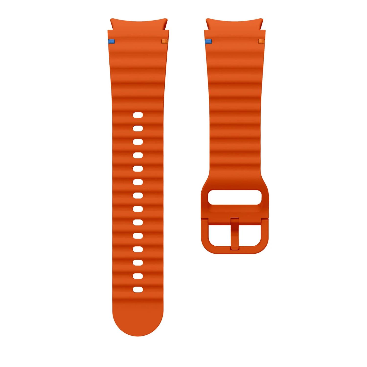 Left. Stock Preferred - Sport Silicone Watch Band for Samsung Galaxy Watch 7/6/5/4 FE for 40mm & 44mm - Orange - Orange.
