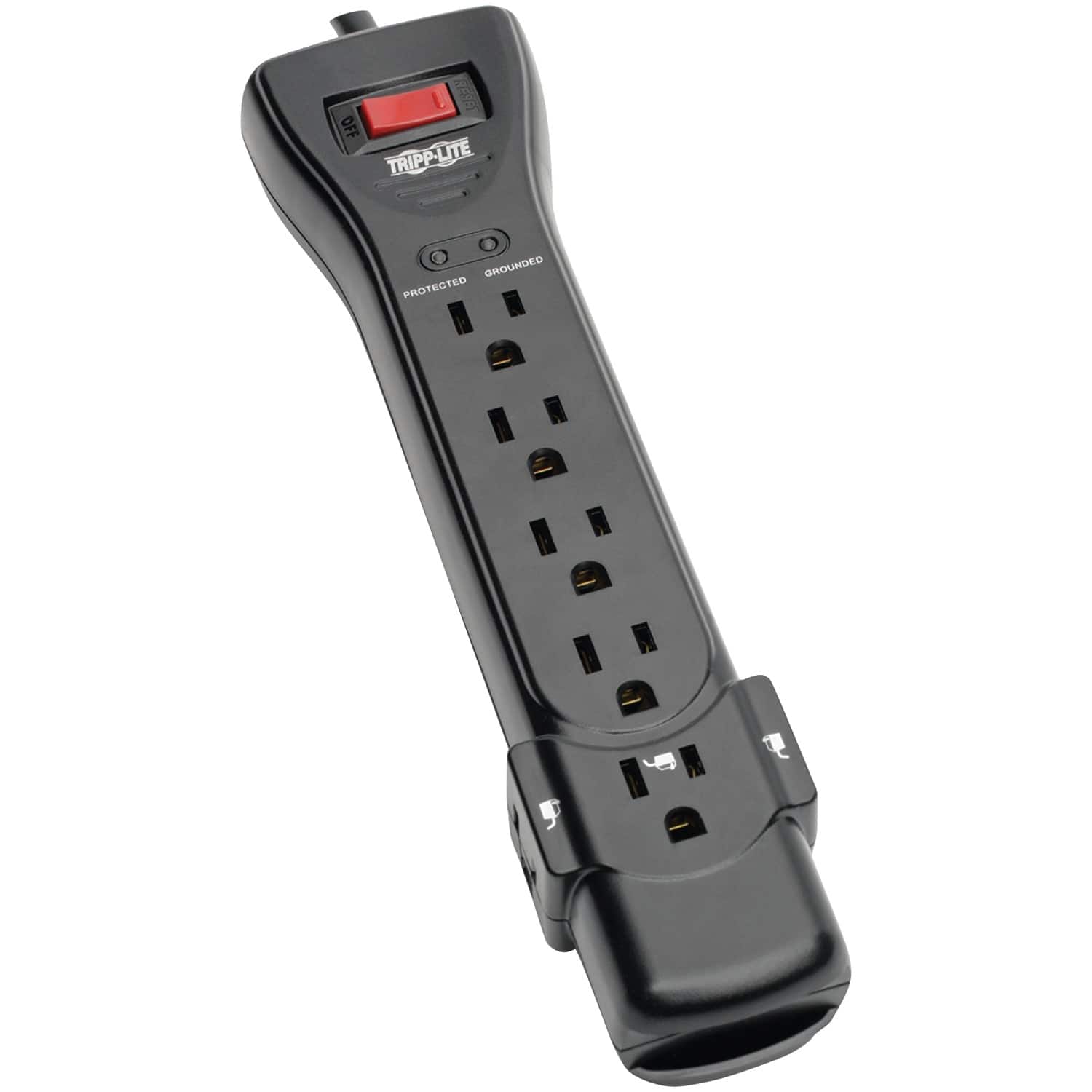 Tripp Lite - By Eaton Super725b Protect It! 2,160-joules Surge Protector, 7 Outlets, 25-ft. Cord, Super725b - Black