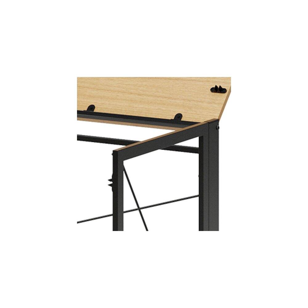 Alt View 9. Space Solutions - Space Solutions 43 inch Folding Home Office Desk for Home or Office, Black / Teak - Black.