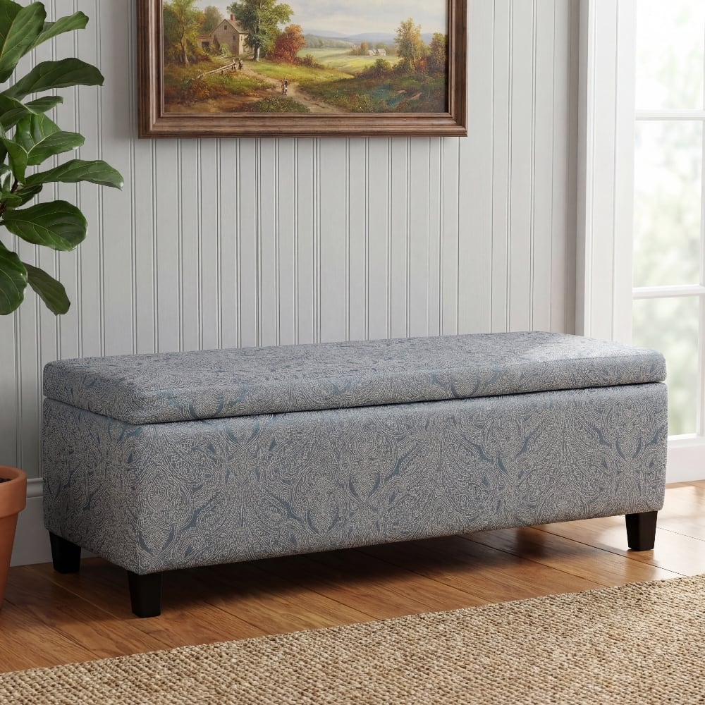 Ropilly - Storage Ottoman Bench Upholstered Entryway Bench with Hidden Storage Jacquard Fabric - Beige price history on PriceWatchPro
