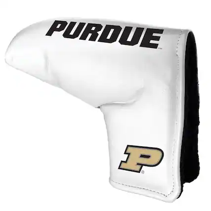Front. Team Golf - Purdue Boilermakers Tour Blade Putter Cover - White.