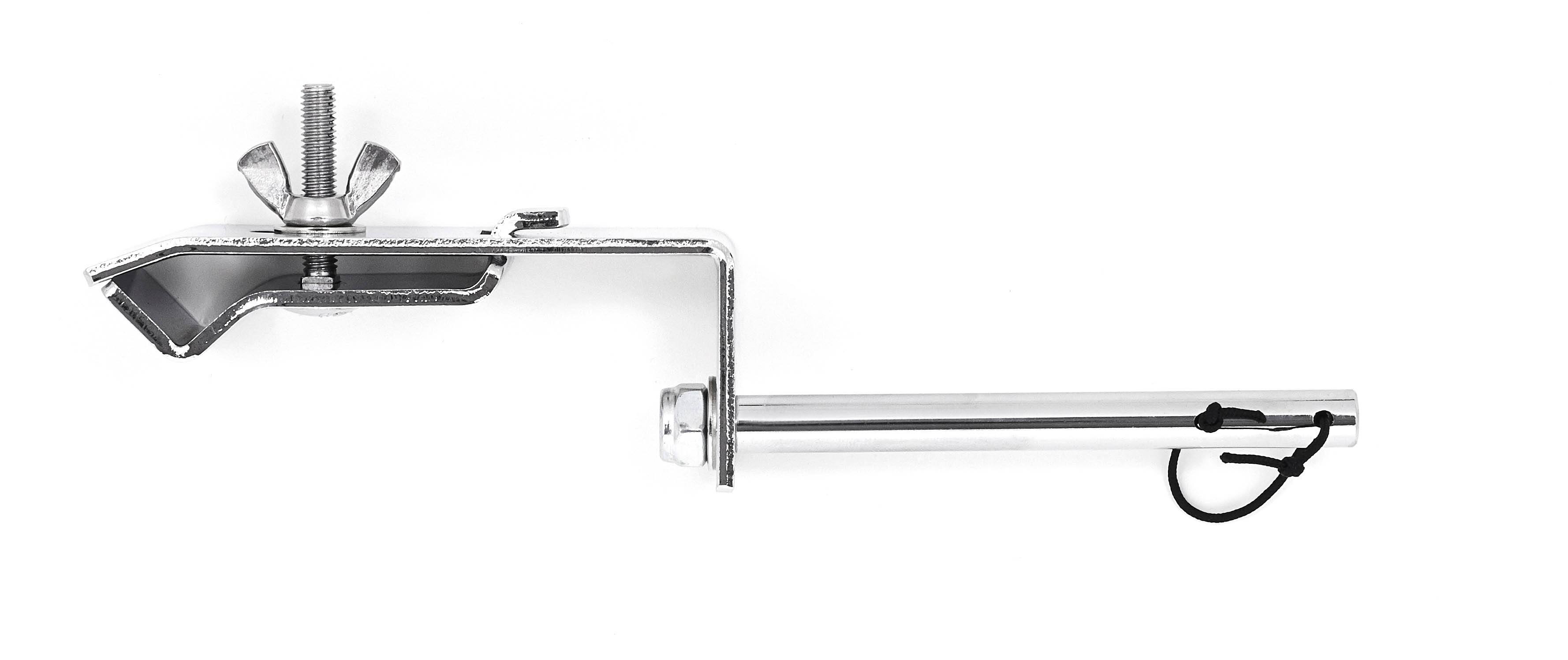 Front. Gibraltar Hardware - Triangle Holder with Clamp, Clamp & Suspension Cord Bar for Mounting Triangles,  Secure and Adjustable Triangle Mount.