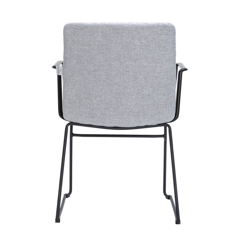 Alt View 4. LeisureMod - Zylar Office ArmChair with PU Leather, Foam Cushion, Stainless Steel Base & Ergonomic Support - Grey.