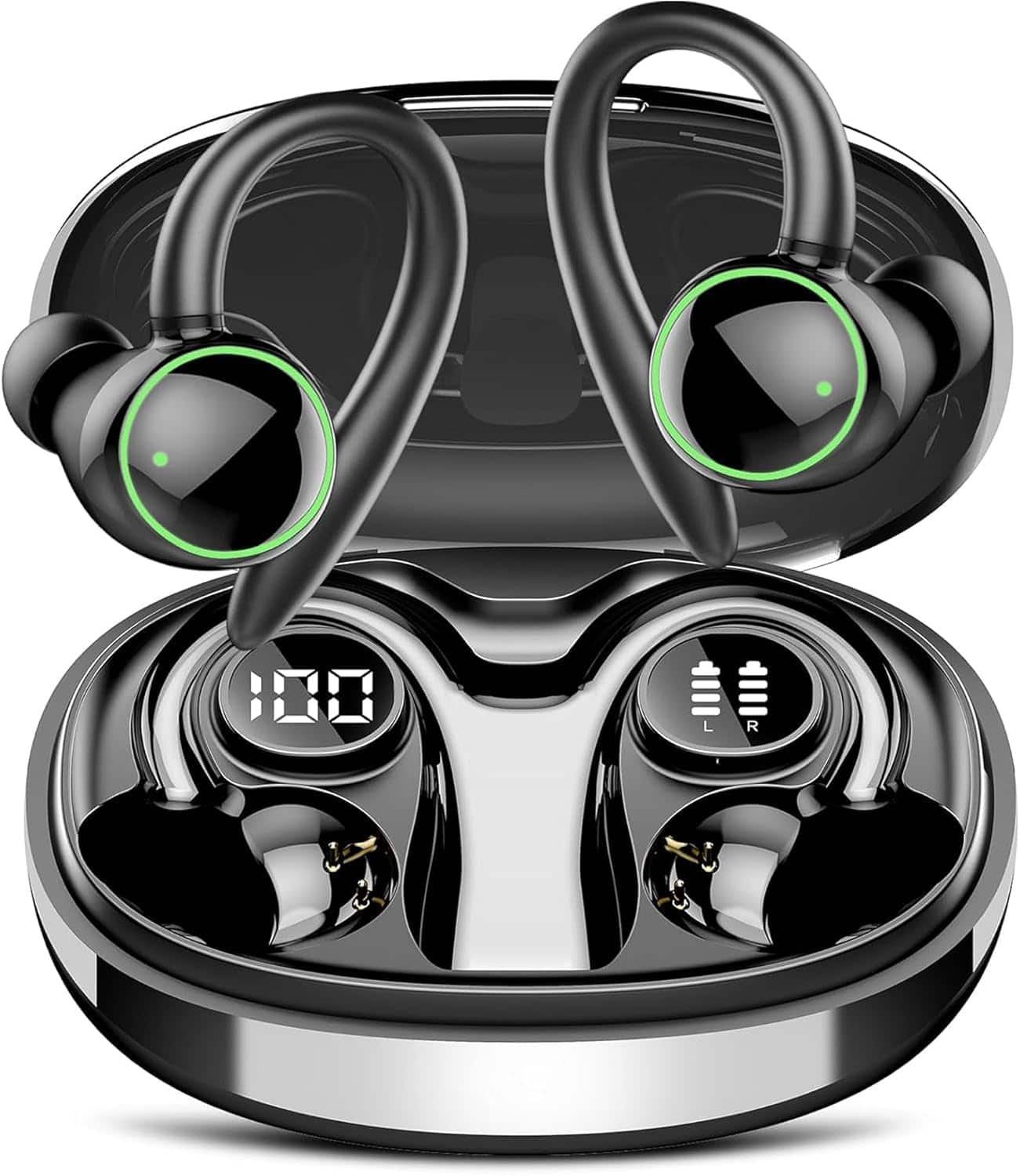PRIMEPLUS - Wireless Earbuds, Bluetooth 5.4 Sport Earbuds with ENC Noise Cancelling Mic, 48H Playtime, Ear Hooks, Deep Bass - Black price history on PriceWatchPro