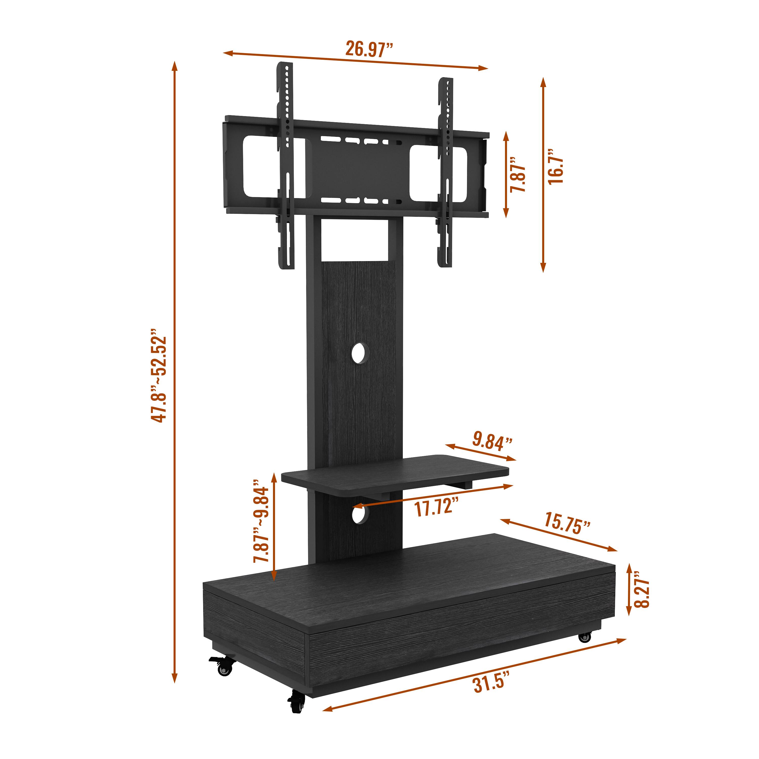 - 26.97"
- 7.87"
- 16.7"
- 47.8"-52.52"
- 7.87"-9.84"
- 9.84"
- 17.72"
- 15.75"
- 8.27"
- 31.5"