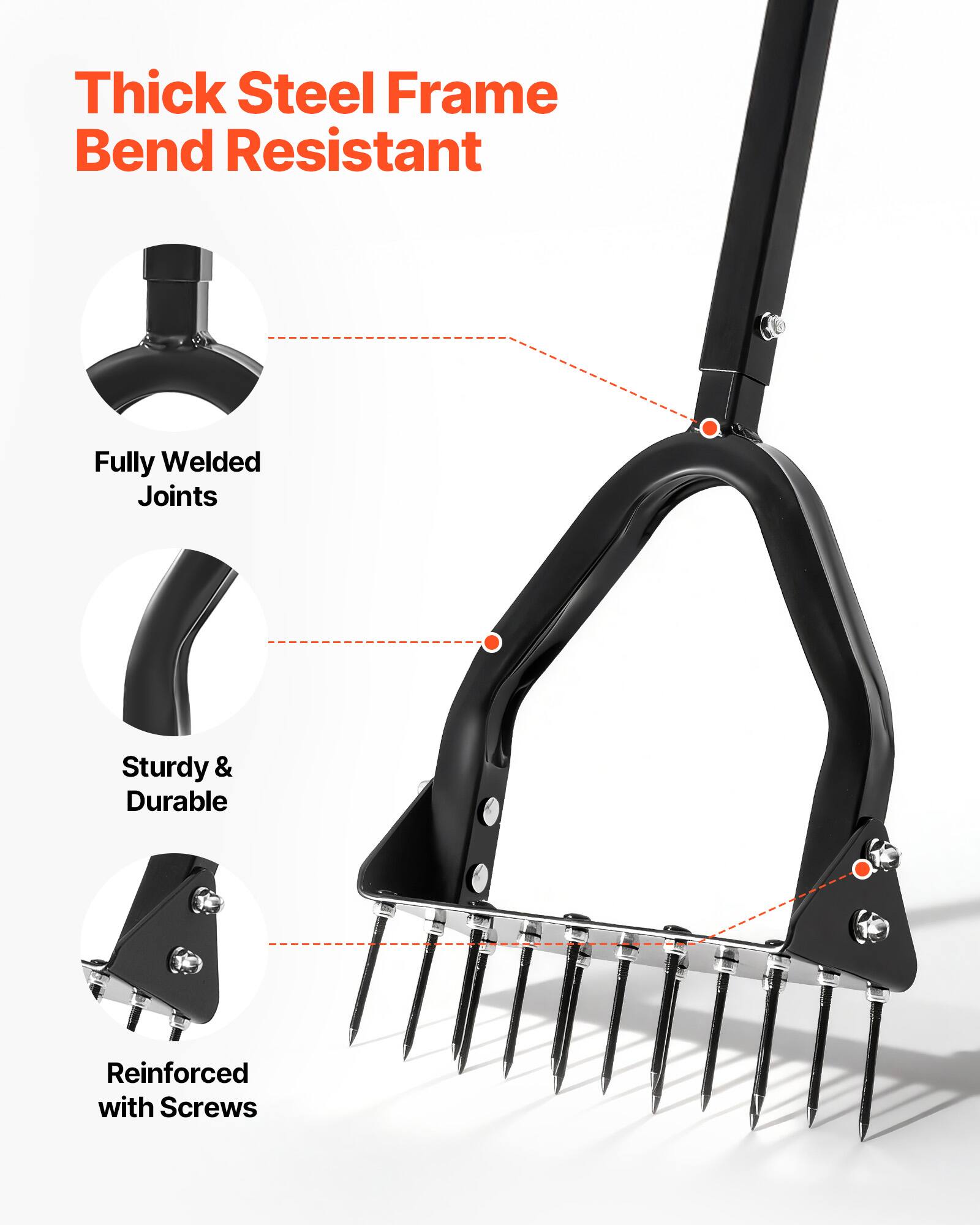 Thick Steel Frame Bend Resistant Fully Welded Joints Sturdy & Durable Reinforced with Screws