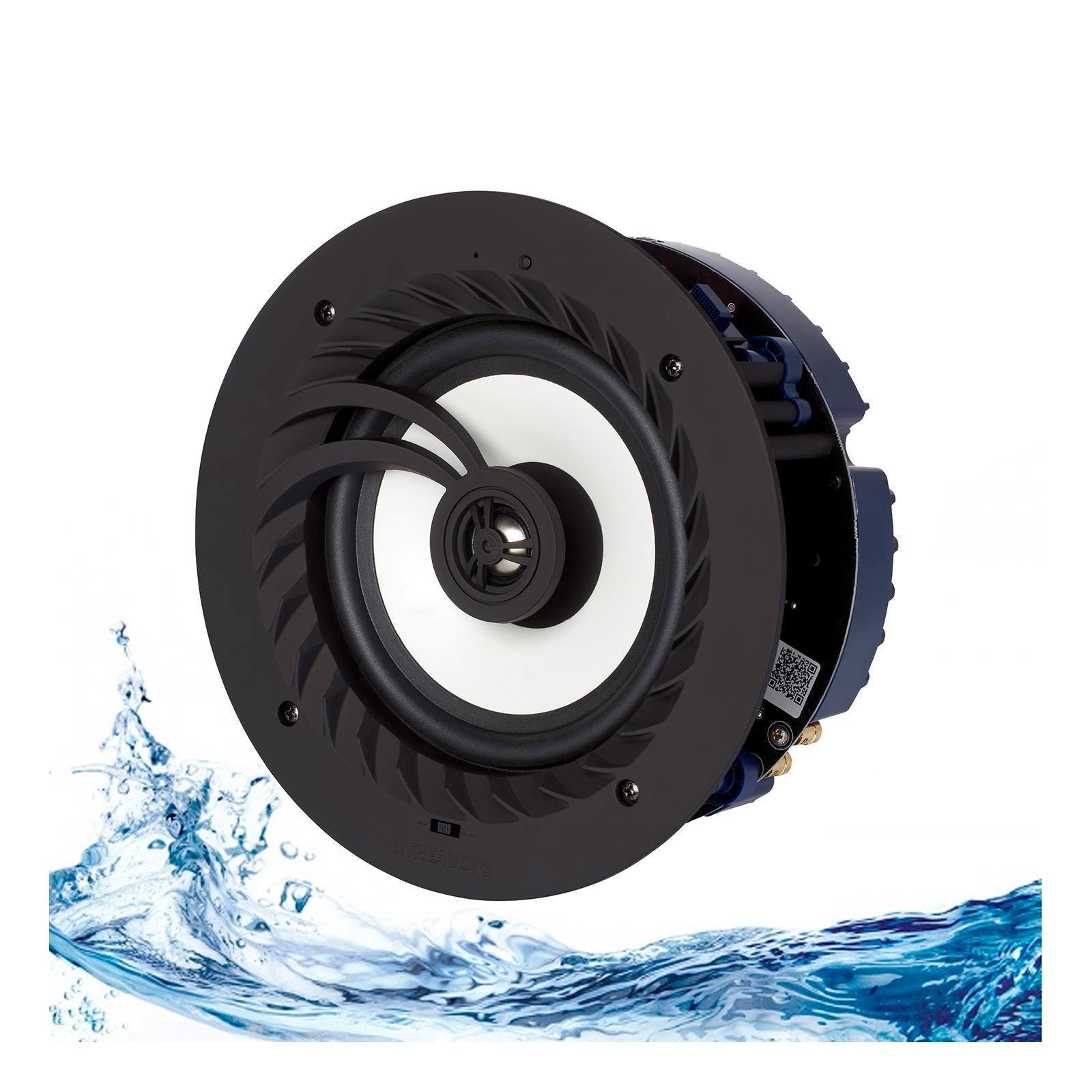 Alt View 1. Lithe Audio - Bluetooth IP44 Rated Wireless 6.5 In. Ceiling Speaker (Single - Master) - Black.