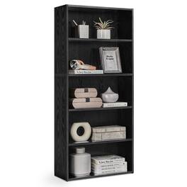 Songmics Home - CUSTOS Collection - Bookshelf, 5-Tier Bookcase, Book Shelf, Open Storage Shelf, 9.4 x 23.6 x 52.8 Inches - Ebony Black