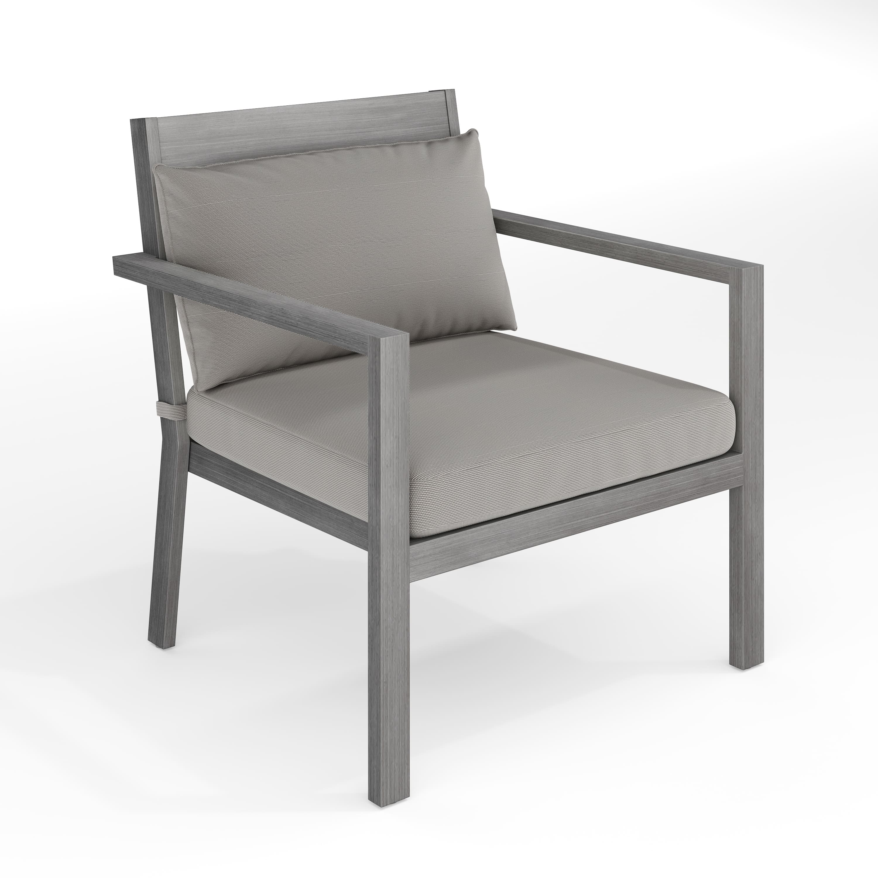 Martha Stewart - Bedford 2PK All-Weather Patio Accent Chairs with Seat and Lumbar Cushions - Gray