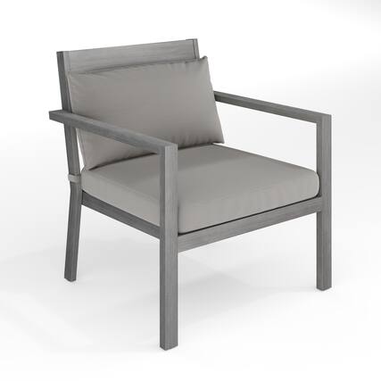 Front. Martha Stewart - Bedford 2PK All-Weather Patio Accent Chairs with Seat and Lumbar Cushions - Gray.