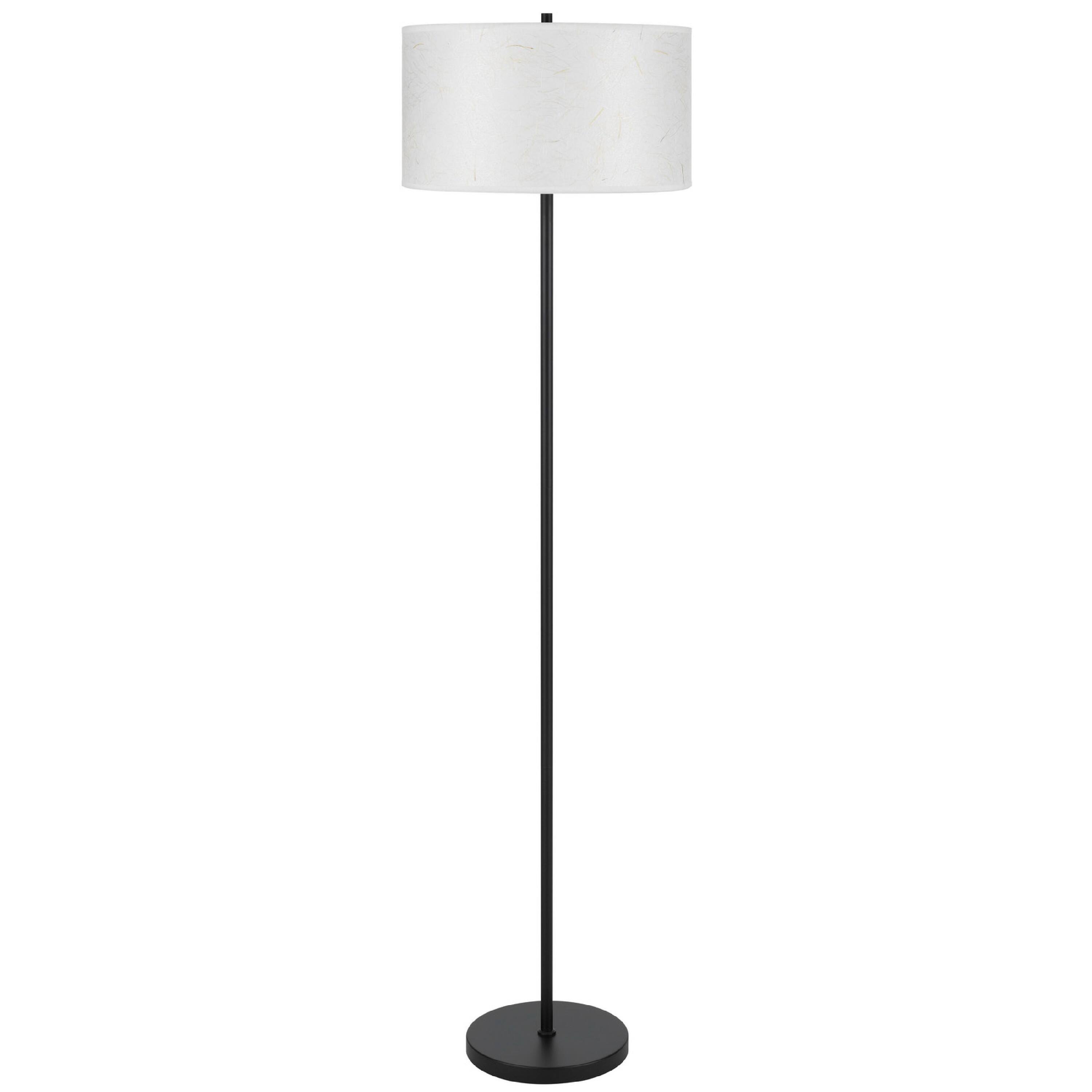 Front. Manhattan Lane - Avira 61 Inch Floor Lamp, String Pattern Fabric Shade, Metal.