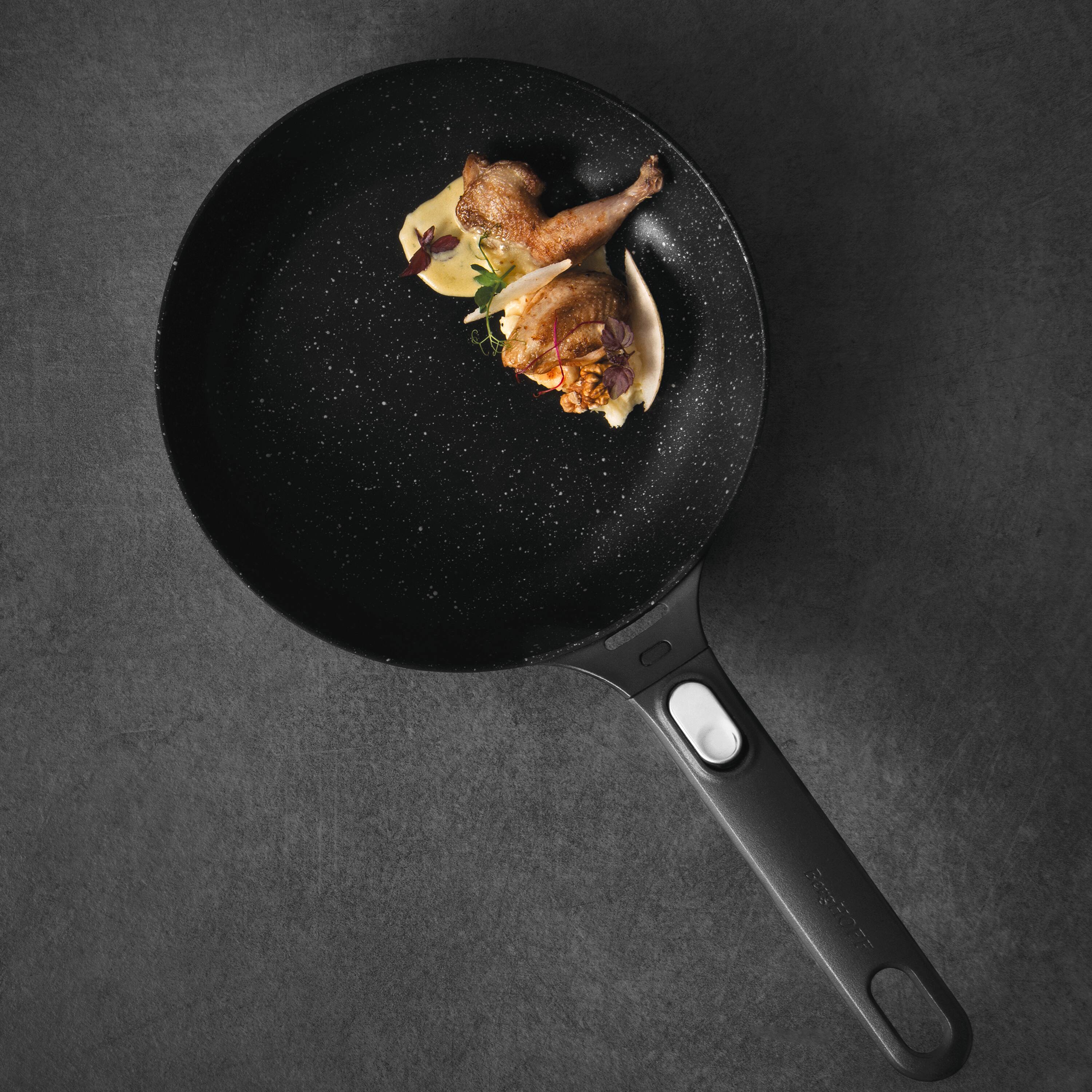 Alt View 1. BergHOFF - BergHOFF GEM Nonstick Aluminum 10" Fry Pan, Detachable Handle - Black.