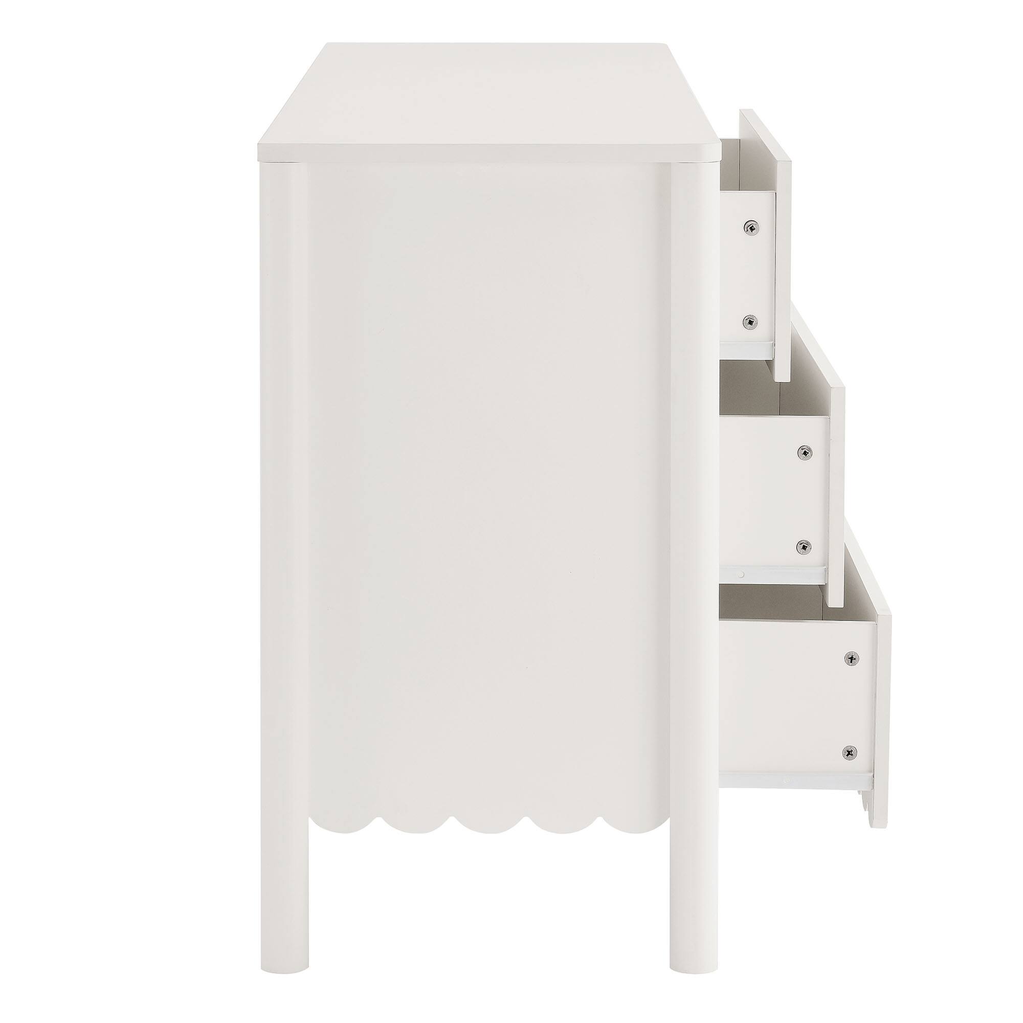 Alt View 4. Modway - Emmeline Scalloped 6-Drawer Dresser by Modway - White.